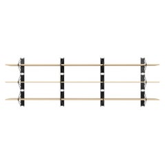 Ensemble de 3 étagères en structure de Souda, 116 pouces, noires et érable, fabriquées sur commande