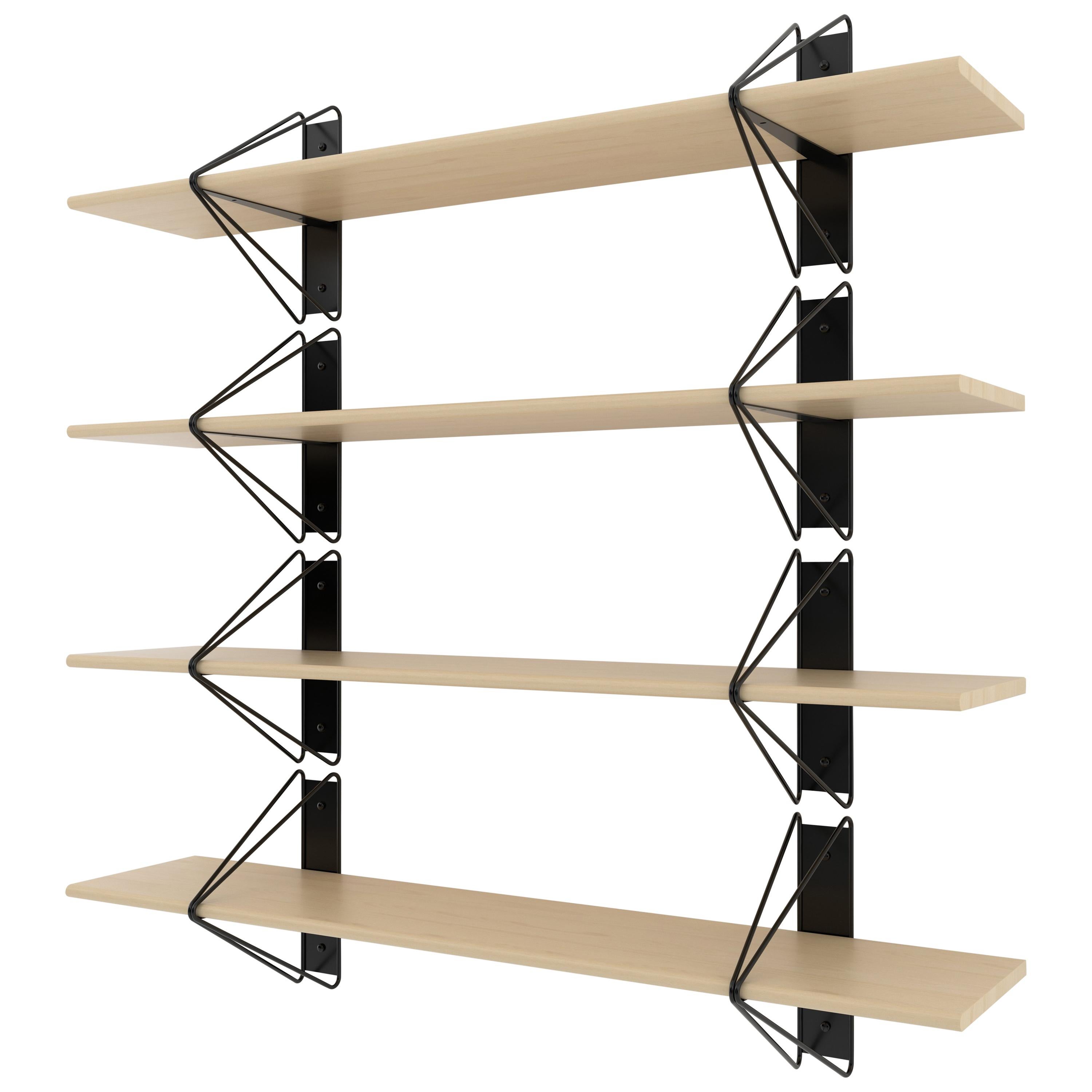 Set von 3 Strukturregale von Souda, 116in, Schwarz und Ahorn, auf Bestellung gefertigt (amerikanisch) im Angebot