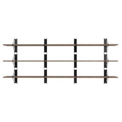 Set of 3 Strut Shelves from Souda, 116in, Black and Walnut, Made to Order