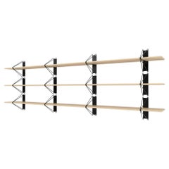 Set of 3 Strut Shelves from Souda, 116in, Black and Maple, Made to Order