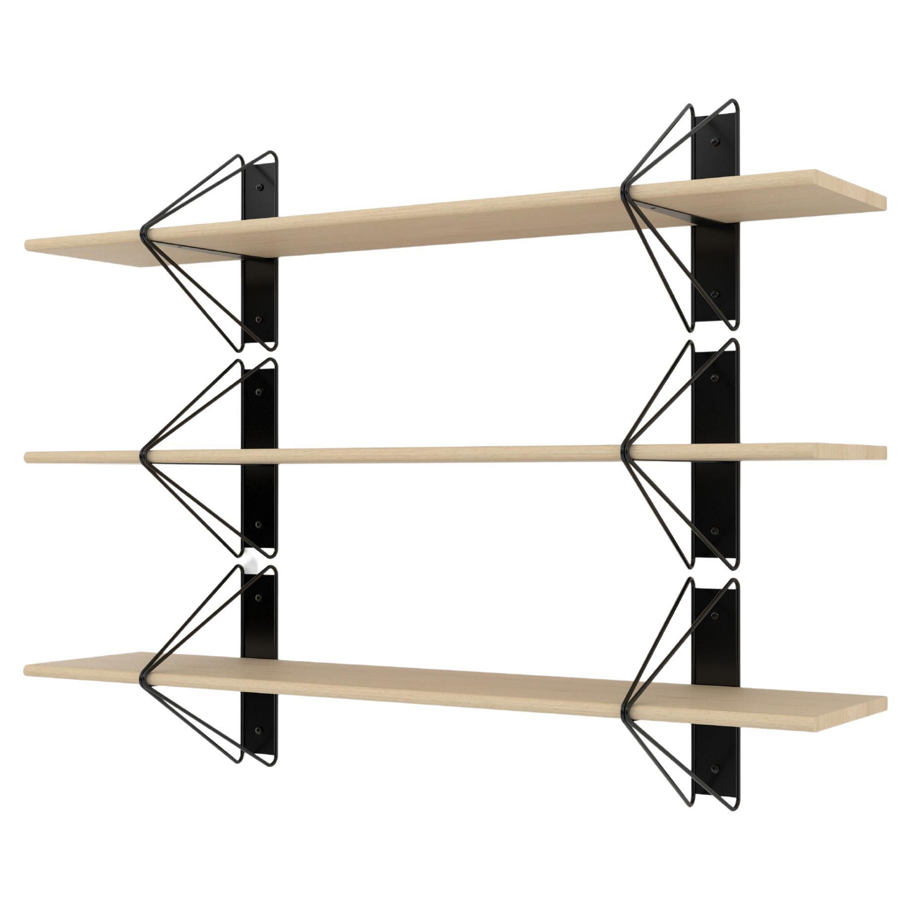 Set of 3 Strut Shelves from Souda, Black and Maple, Made to Order For Sale