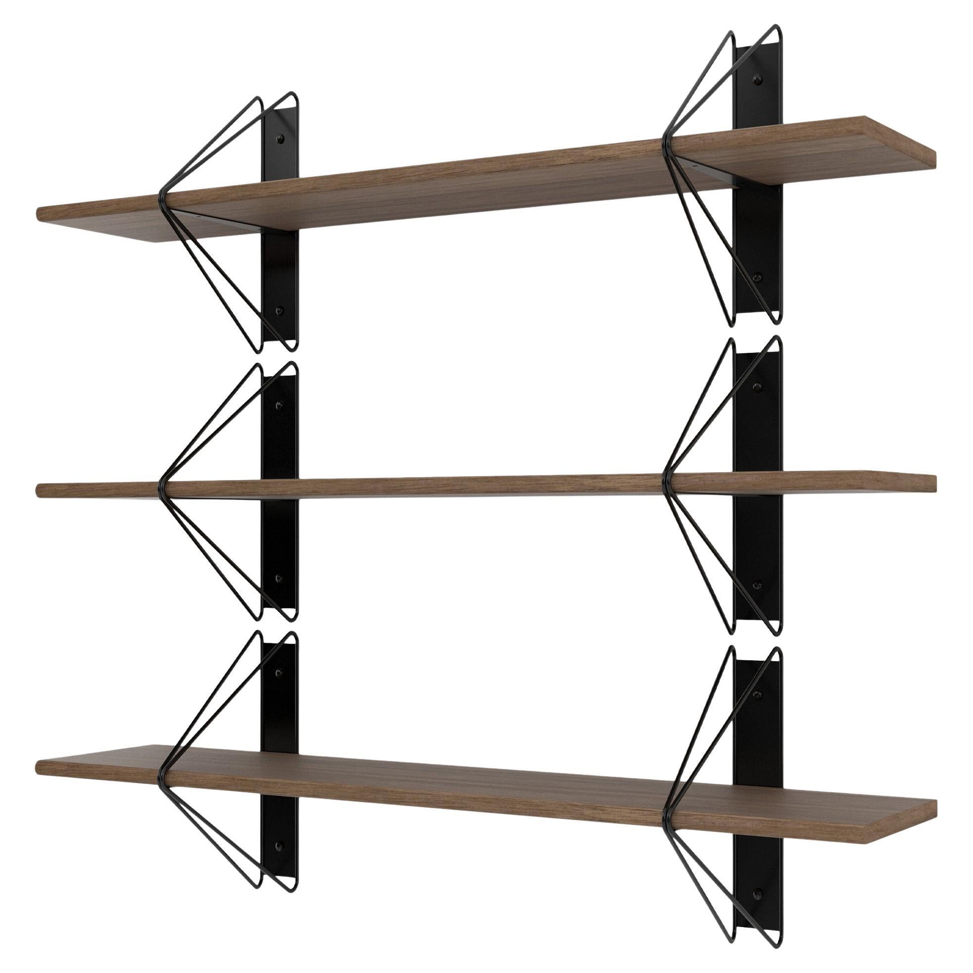 Set of 3 Strut Shelves from Souda, Black and Walnut, Made to Order