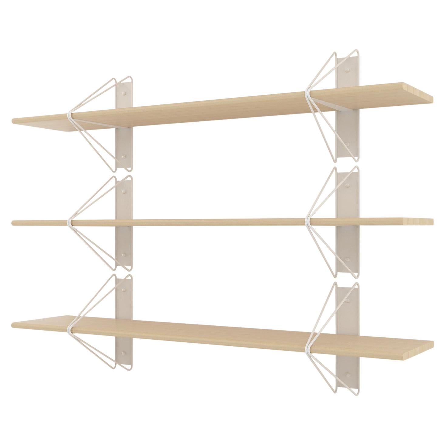 Set of 3 Strut Shelves from Souda, White and Maple, Made to Order For Sale