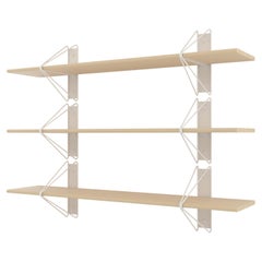 Set of 3 Strut Shelves from Souda, White and Maple, Made to Order