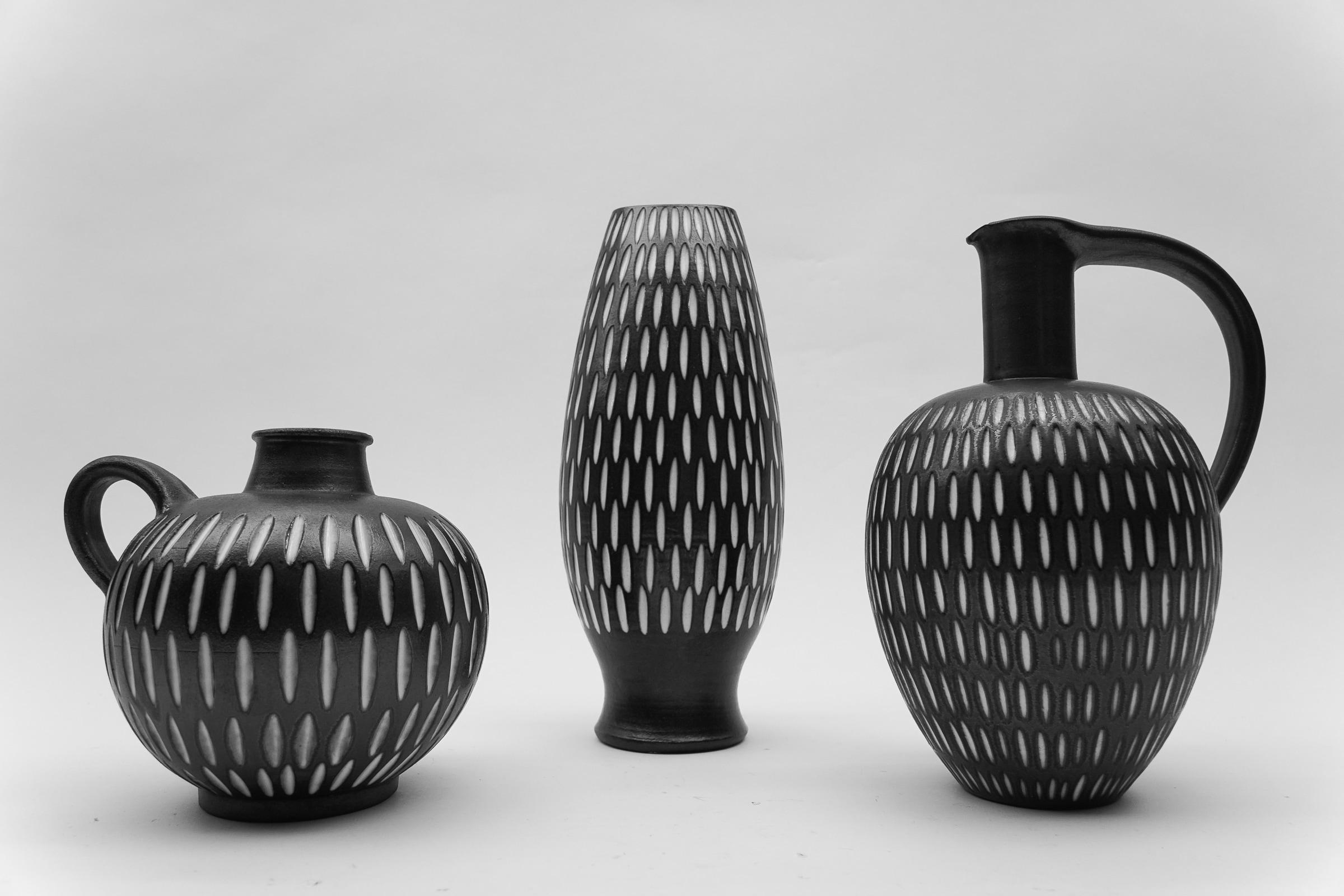 Ensemble de 3 vases Studio Ceramics par Wilhelm & Ellis Kuch, années 1960, Allemagne en vente 4