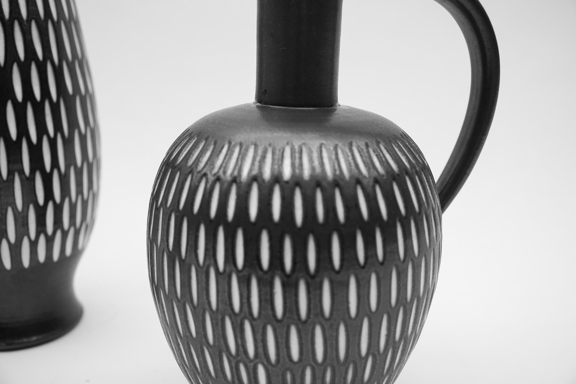 Céramique Ensemble de 3 vases Studio Ceramics par Wilhelm & Ellis Kuch, années 1960, Allemagne en vente