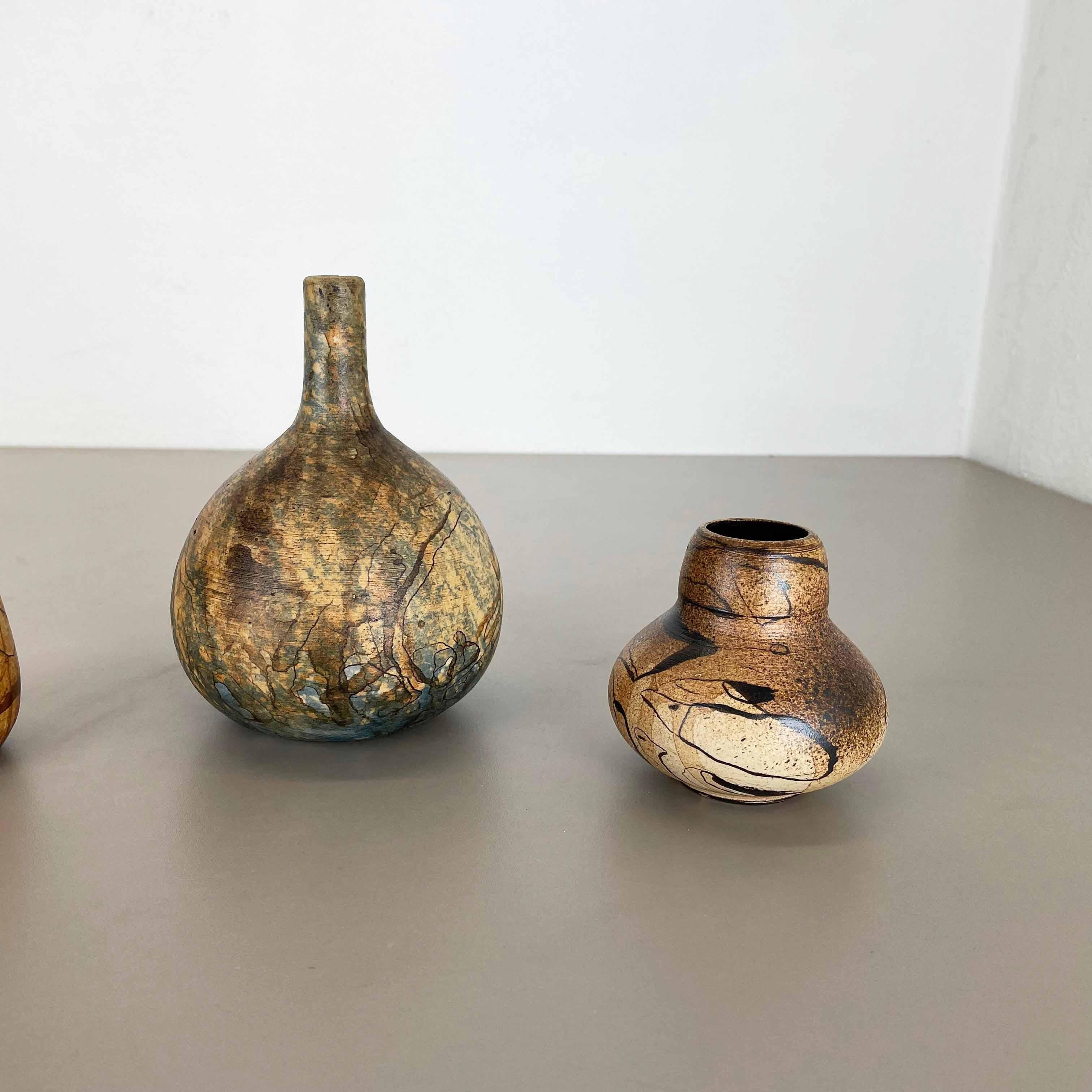 Set of 3 Studio Pottery Sculptural Objects Gerhard Liebenthron, Germany, 1970s In Good Condition For Sale In Kirchlengern, DE