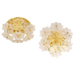 Set of 3 Stunning Petite Glass Flower Wall Light by Ernst Palme, Germany, 1970s