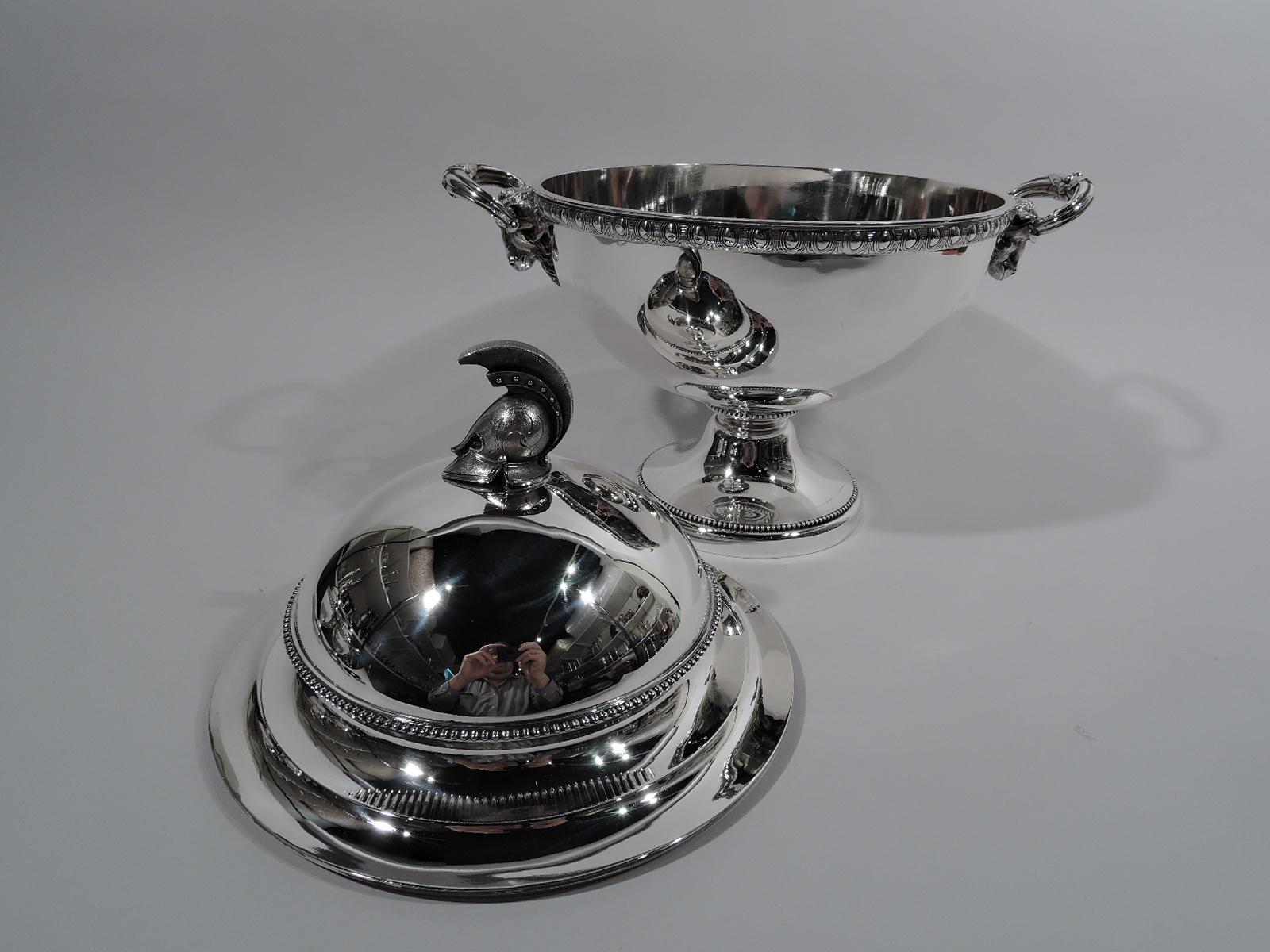 American Set of 3 Super Stylish Early Tiffany Etruscan Revival Sterling Silver Tureens For Sale