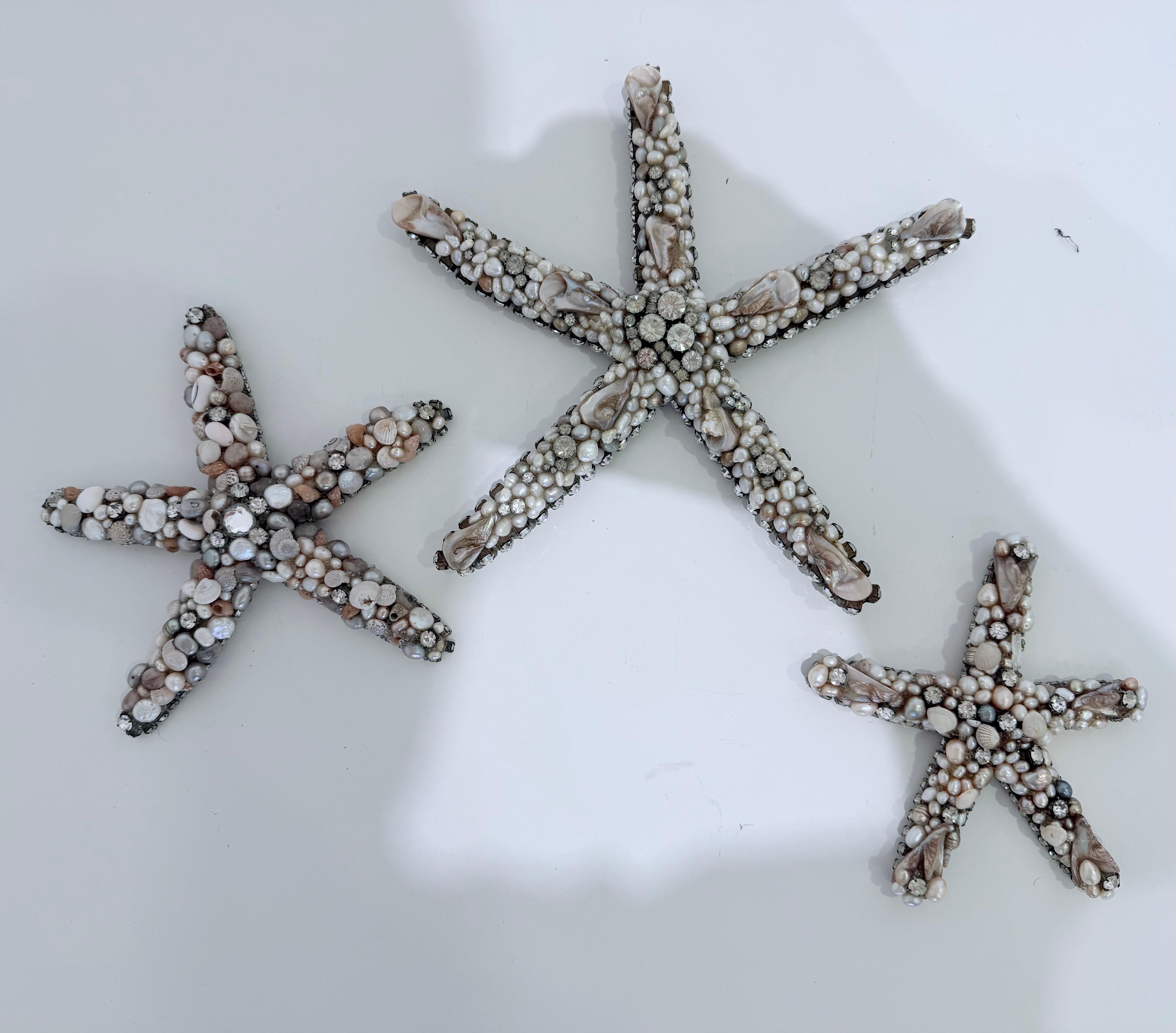 3er-Set Seesterne in Swarovski Kristall Douglass Cloutier (Postmoderne) im Angebot