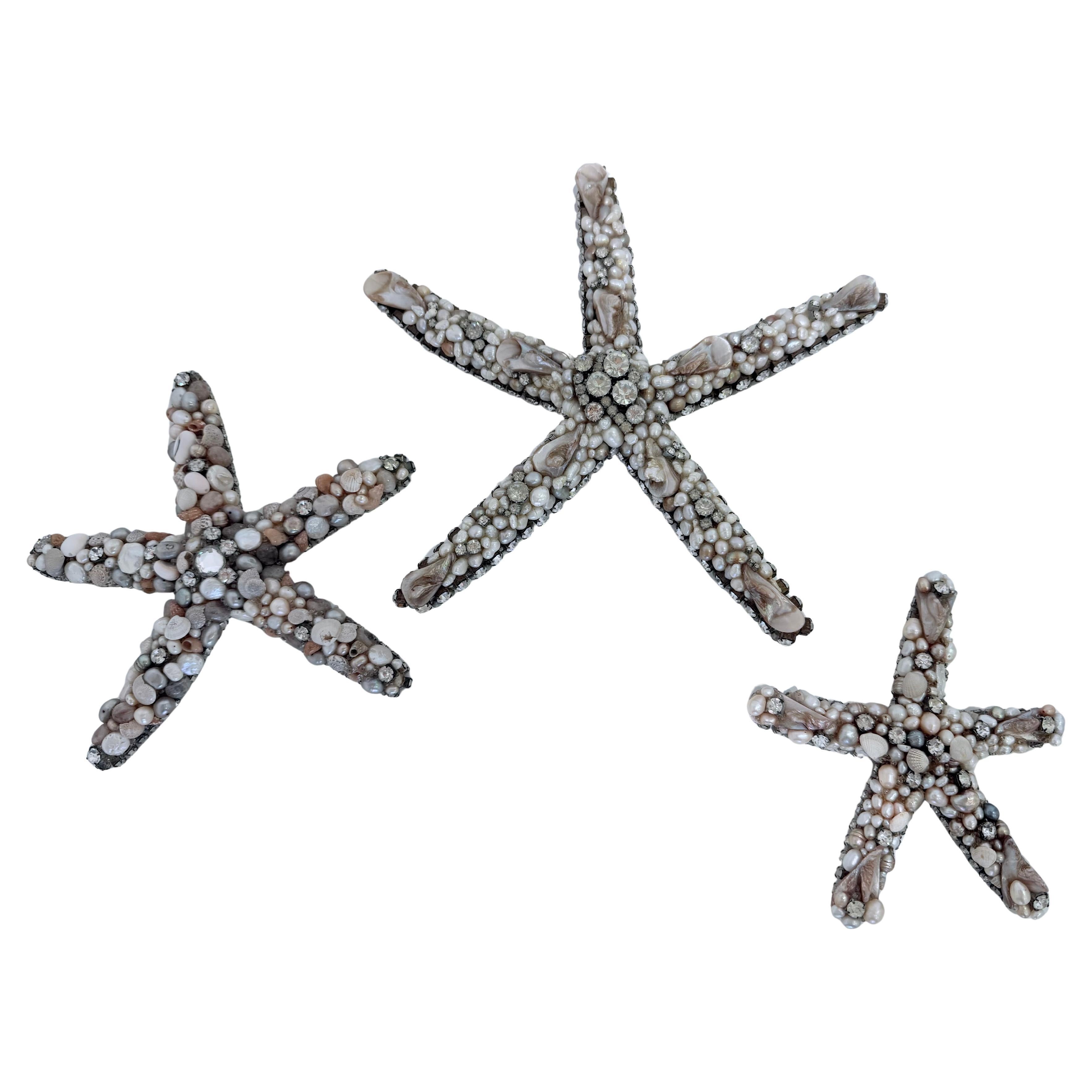 3er-Set Seesterne in Swarovski Kristall Douglass Cloutier im Angebot
