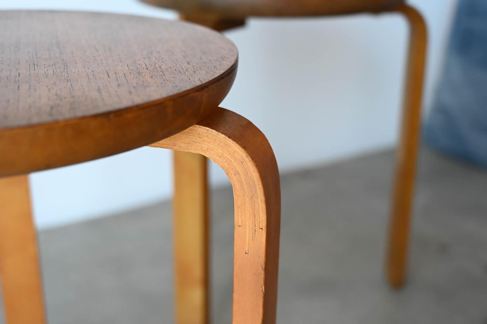 Swedish Dot Stools in the style of Alvar Aalto, ca. 1950 4