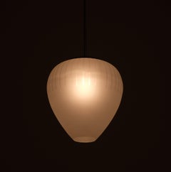 Set of 3 Swedish Glass Ceiling Lamps, 1940s