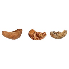 Juego de 3 cuencos suecos Folk Art Organic Burl, circa 1960-1970s