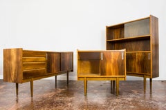 Mid-Century Walnut Set of 3, "Syrius 1050/B" from Bytomskie Fabryki Mebli, 1960s