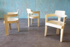 Set of 3 Syroco Plastic Italian Chairs 1970s