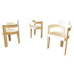 Set of 3 Syroco Plastic Italian Chairs 1970s