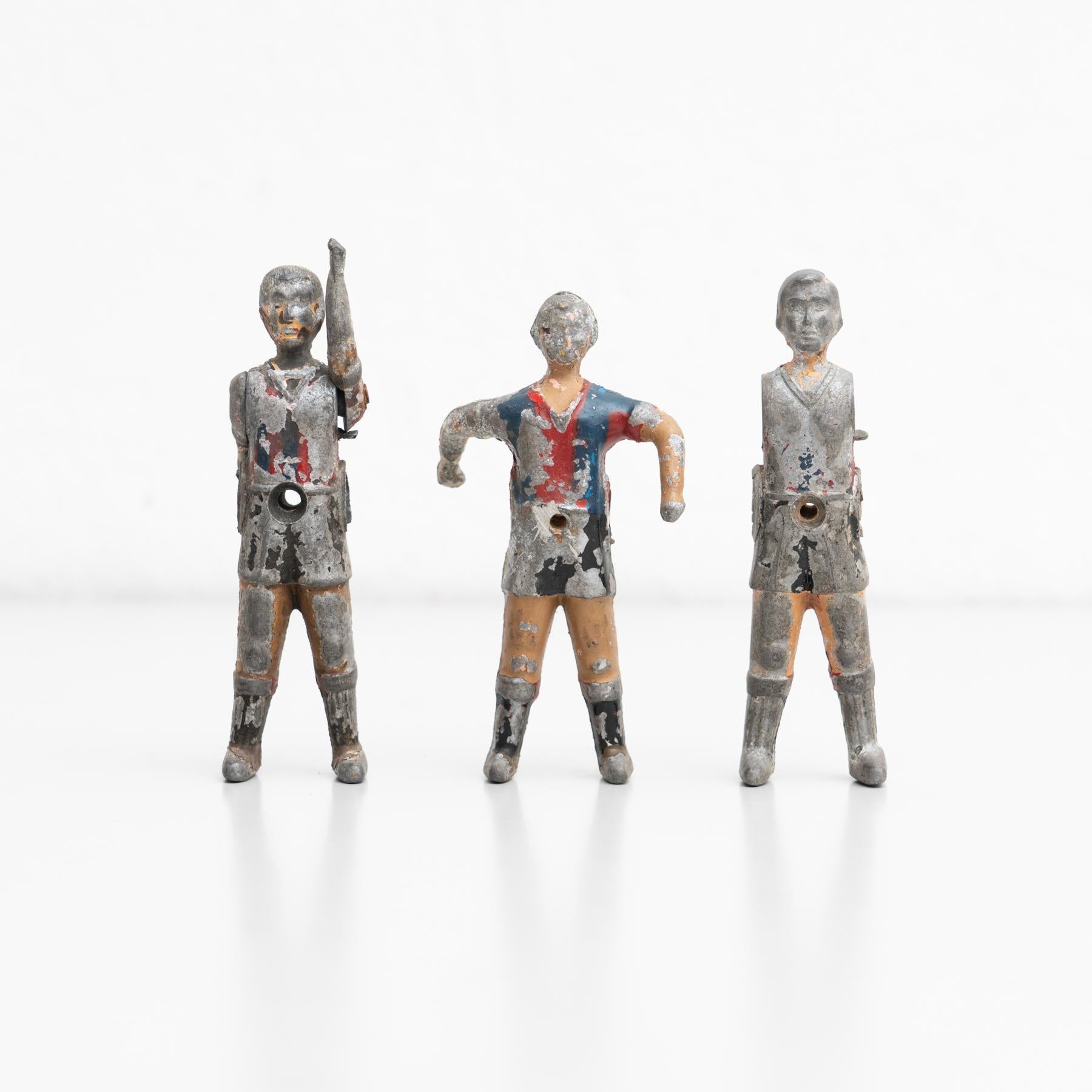 Juego de 3 Figuras Tradicionales Españolas de Futbolín, circa 1950 mediados del siglo XX en venta