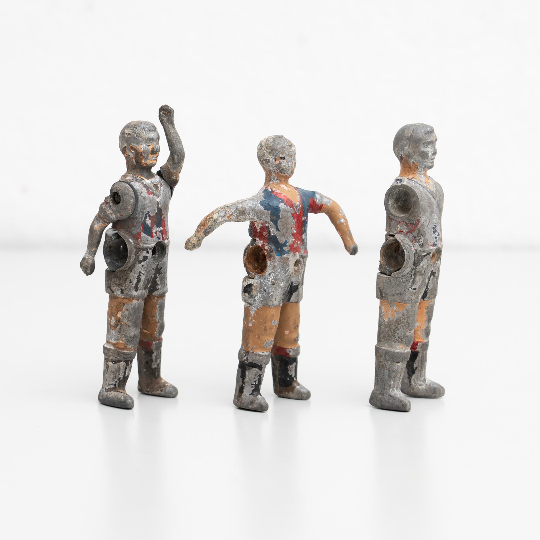 Juego de 3 Figuras Tradicionales Españolas de Futbolín, circa 1950 Metal en venta