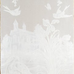 Set of 3 Tall Antique Acid Etched Glazed Doors