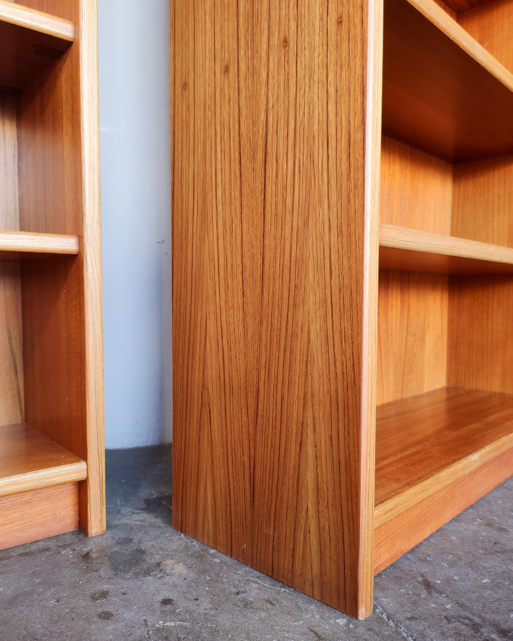 Set of 3 Tall Teak Mid-Century Danish Modern Bookshelves Bookcases 1