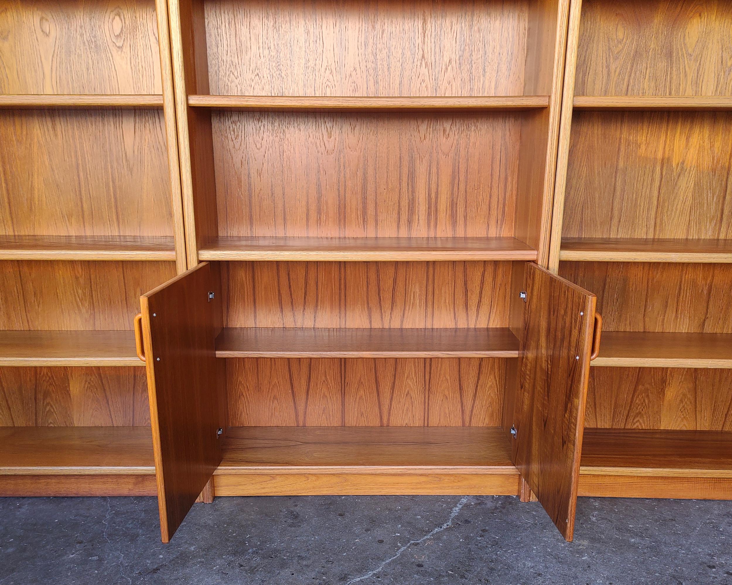 Set of 3 Tall Teak Mid-Century Danish Modern Bookshelves Bookcases 4