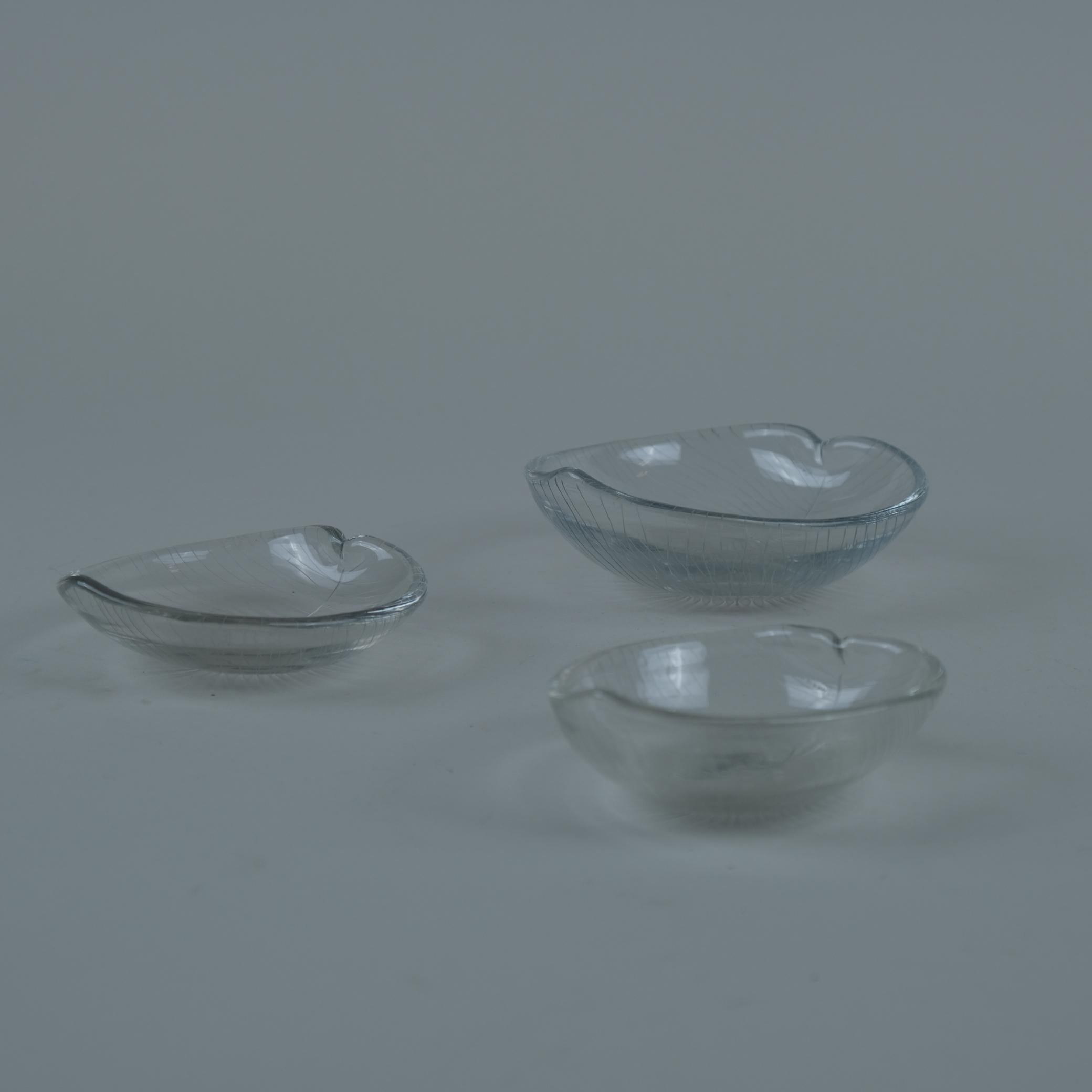 Mid-Century Modern Set of 3 Tapio Wirkkala Line-engraved 