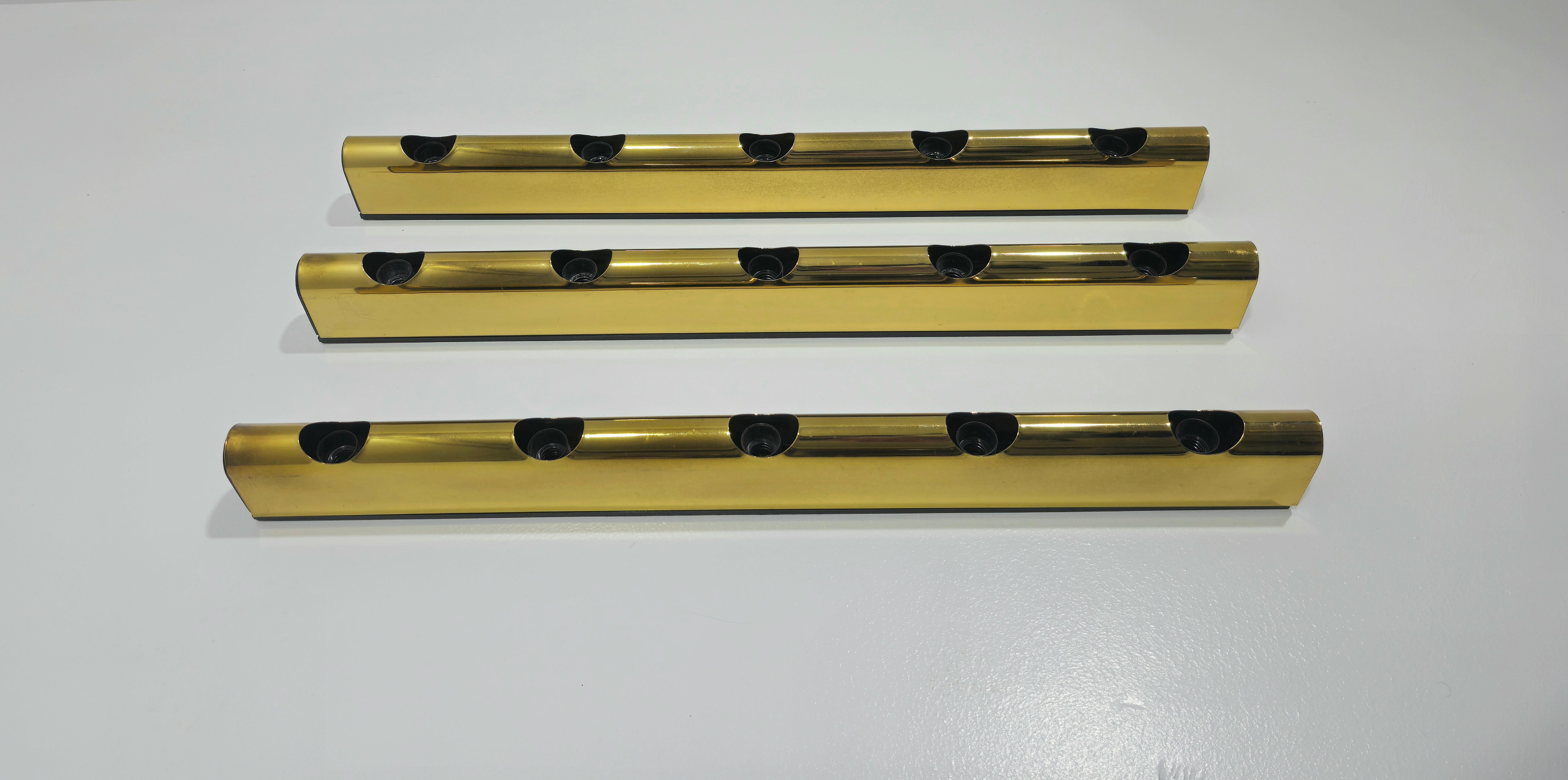 Set di 3 lampade da parete Targetti Sankey in alluminio design anni '70 Mid-Century Modern in vendita 3