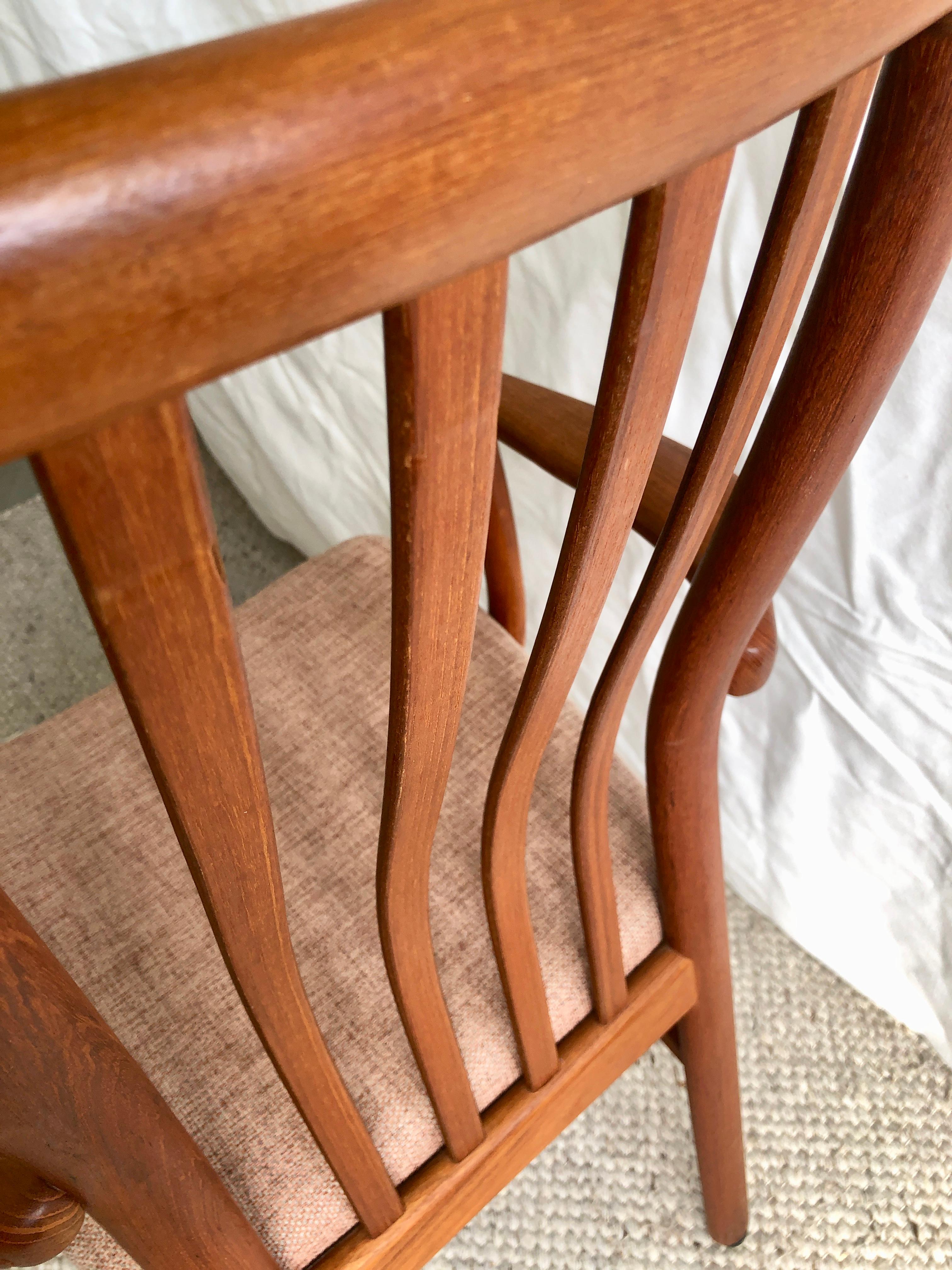 Set of 3 Teak Dining Chairs by Kai Kristiansen Schou Andersen, Denmark, 1970s For Sale 4