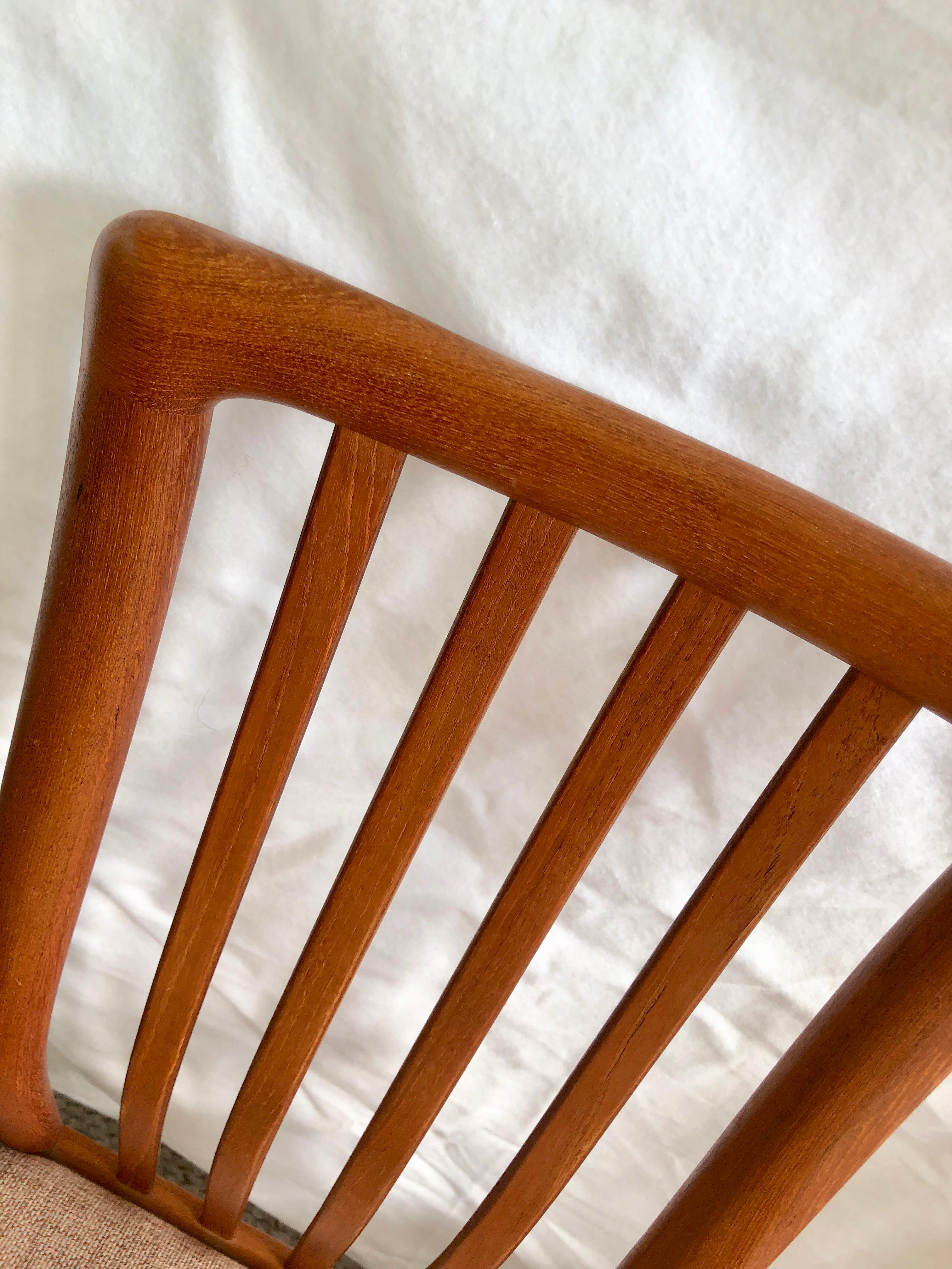 Danish Set of 3 Teak Dining Chairs by Kai Kristiansen Schou Andersen, Denmark, 1970s For Sale