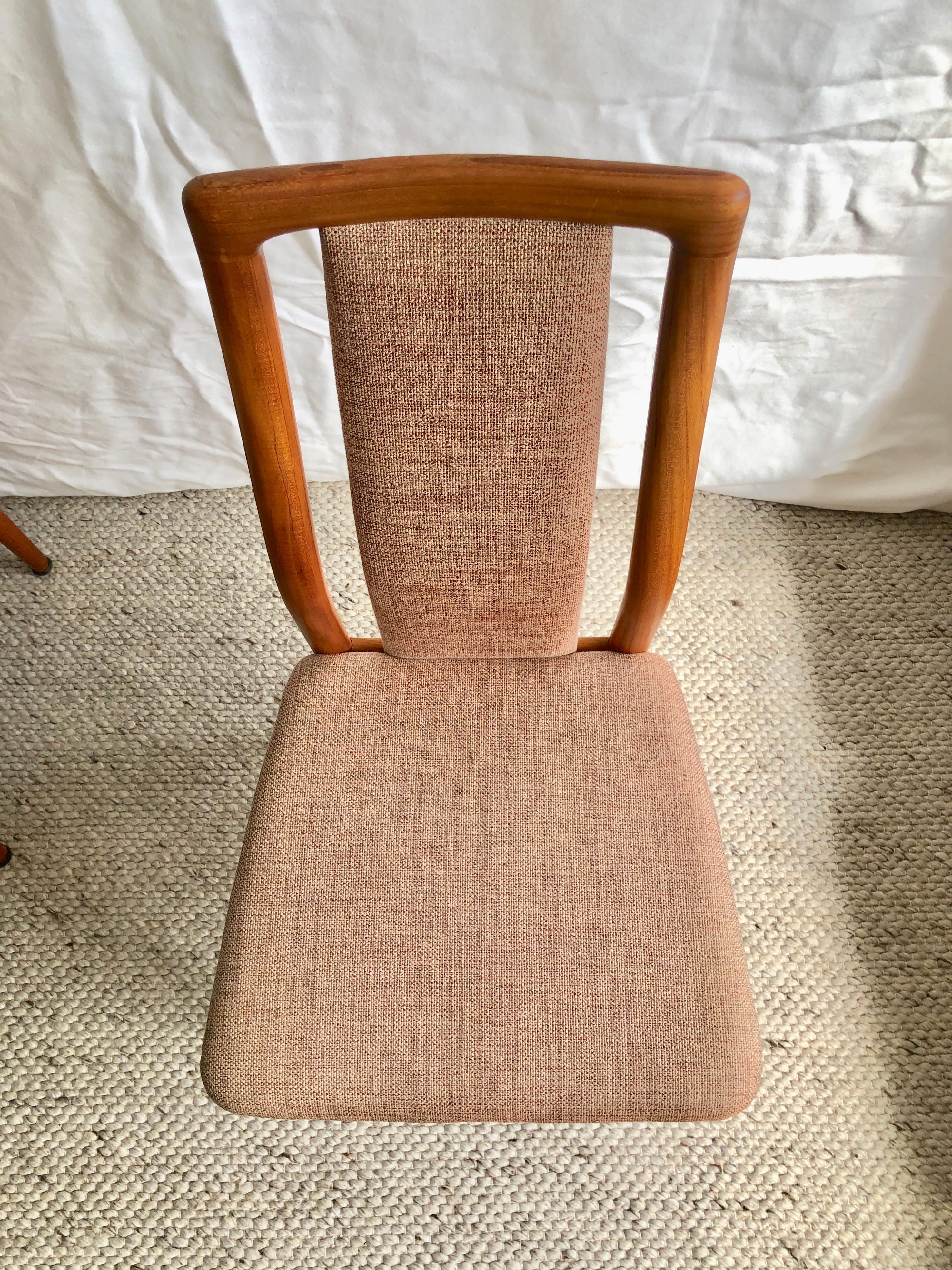 Set of 3 Teak Dining Chairs by Kai Kristiansen Schou Andersen, Denmark, 1970s In Good Condition For Sale In Andernach, DE