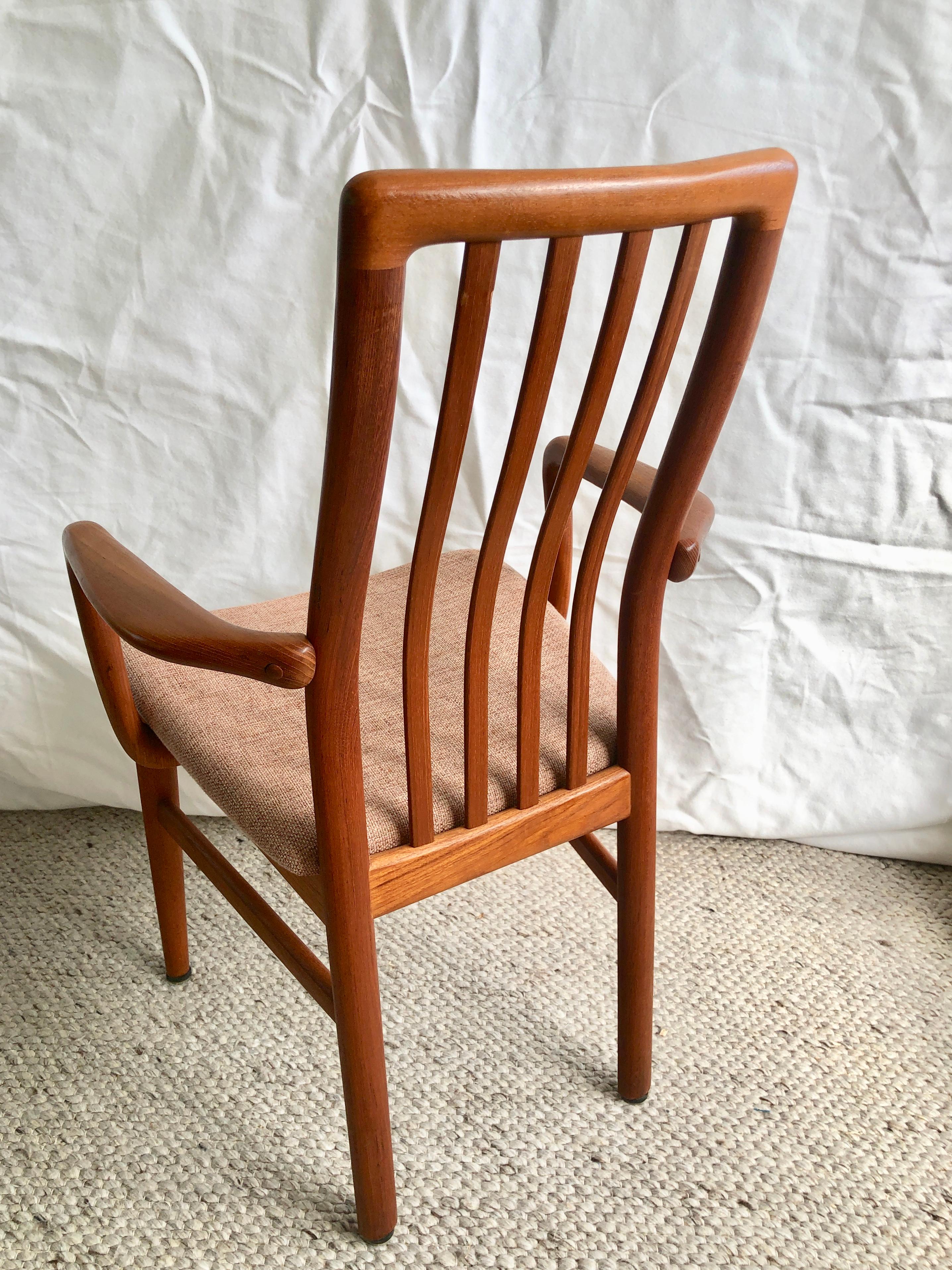 Teck Ensemble de 3 chaises de salle à manger en teck par Kai Kristiansen Schou Andersen, Danemark, années 1970 en vente