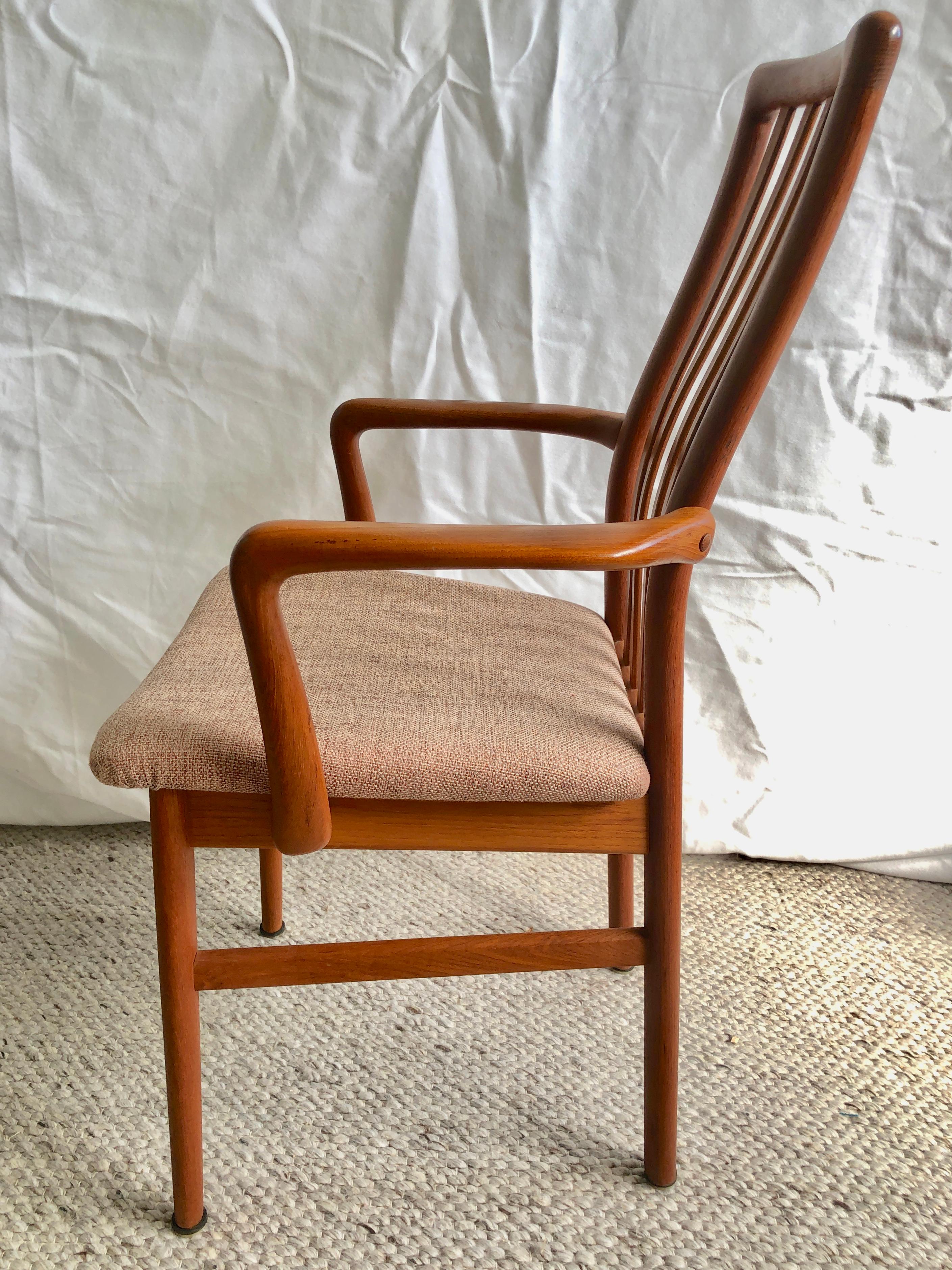 Ensemble de 3 chaises de salle à manger en teck par Kai Kristiansen Schou Andersen, Danemark, années 1970 en vente 1