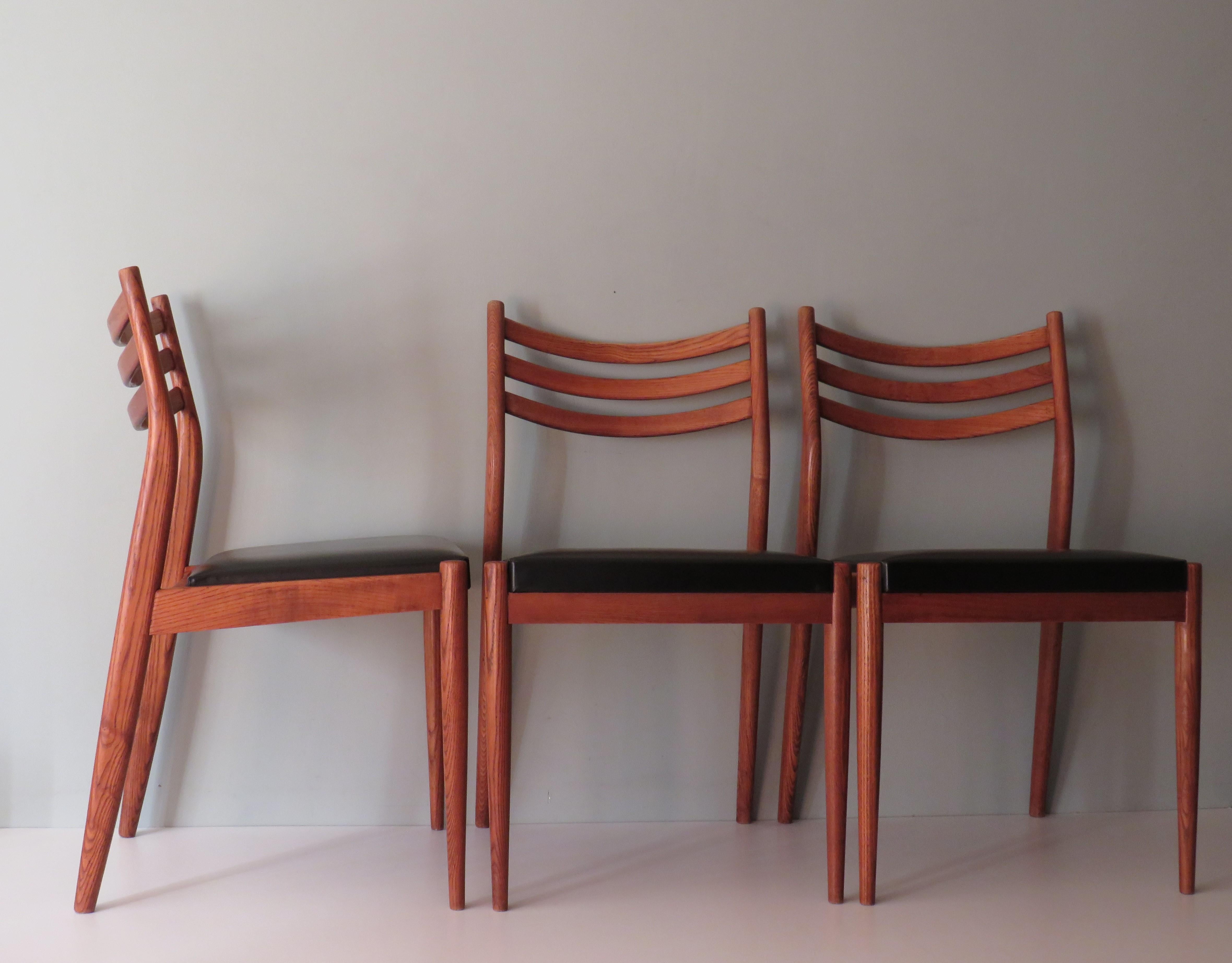 Danois Ensemble de 3 chaises de salle à manger en teck, design danois, 1960-1970 en vente