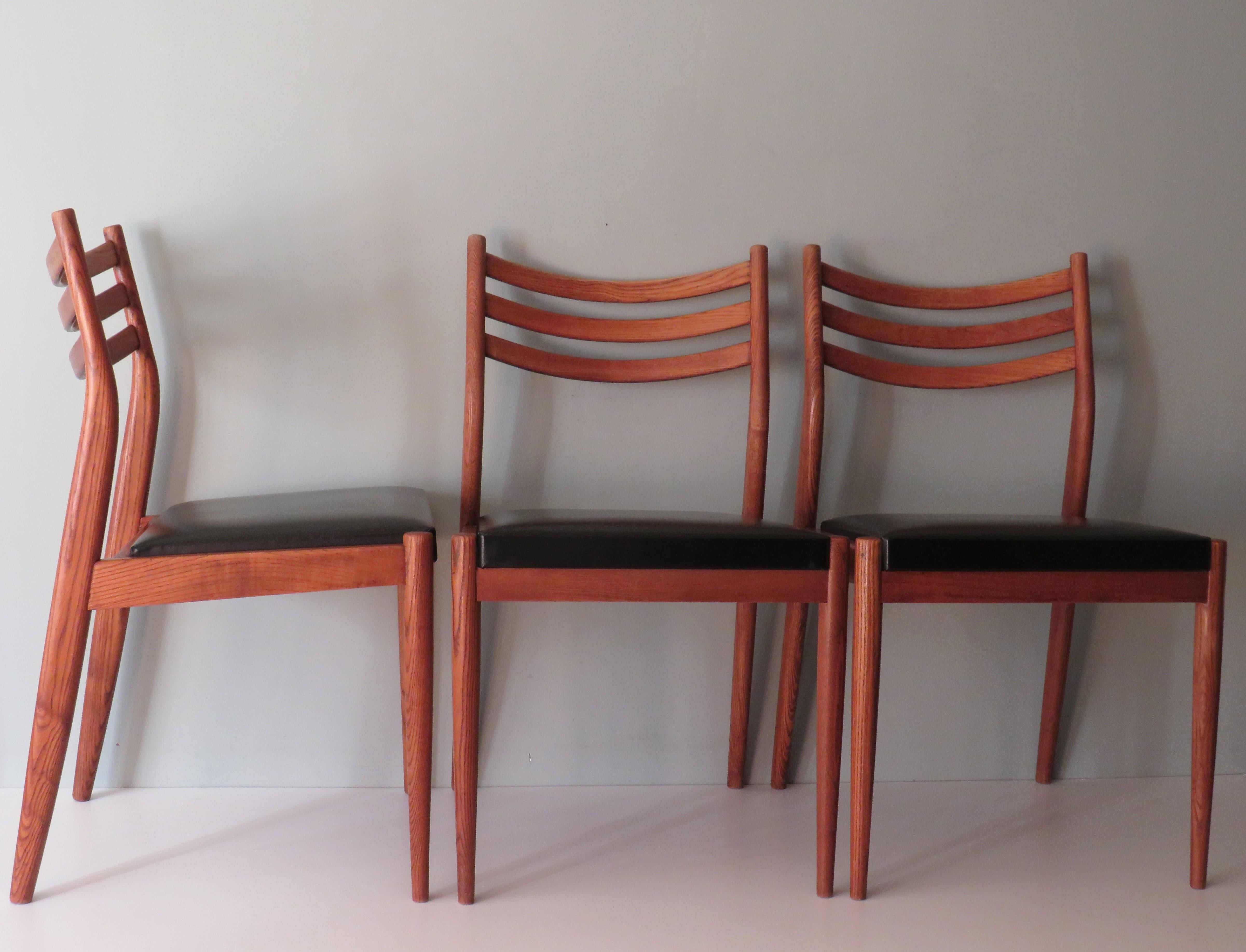 Mid-20th Century Set of 3 Teak Dining Room Chairs, Danish Design 1960-1970 For Sale
