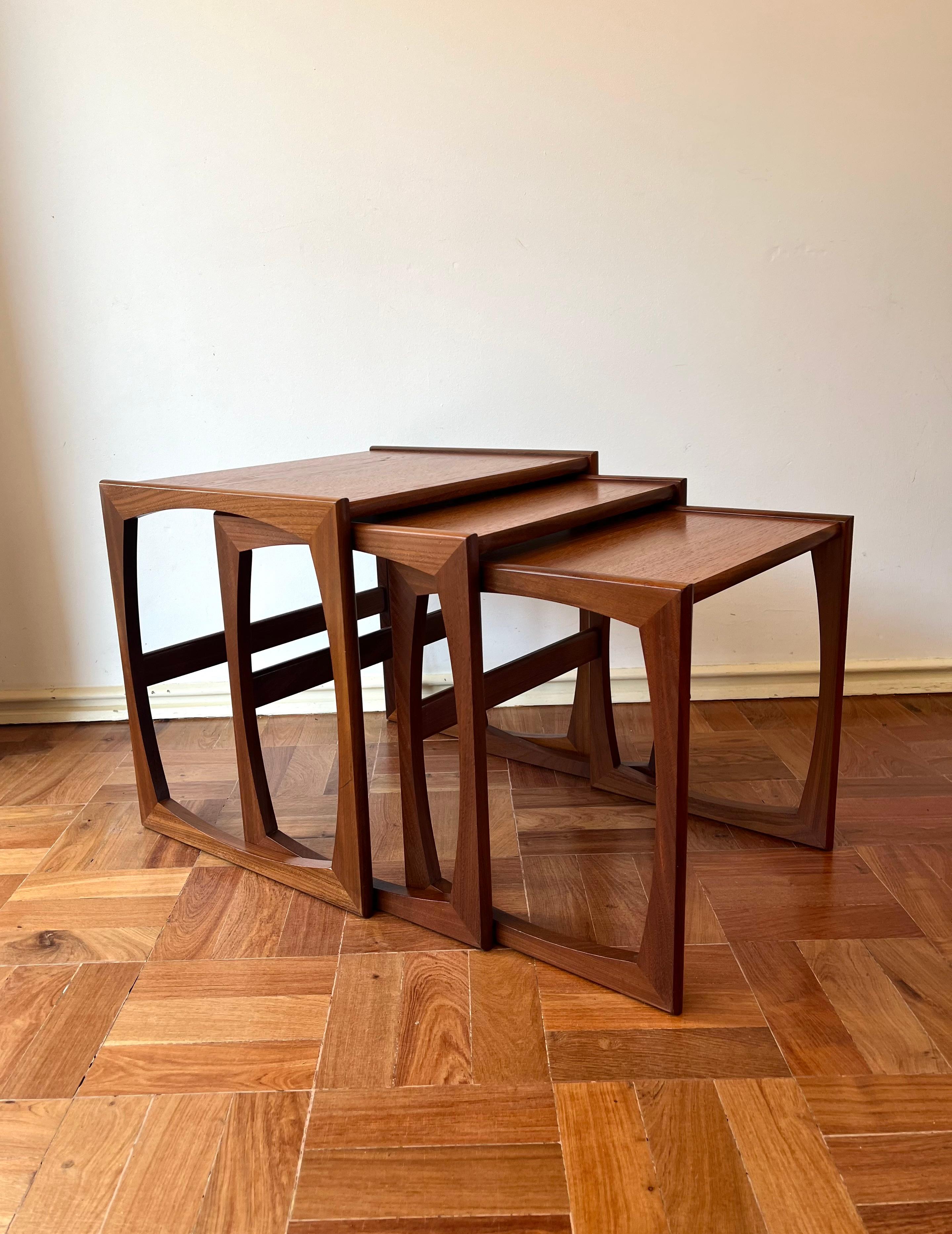 set of 3 teak nesting table, G-Plan, 1960s For Sale 11