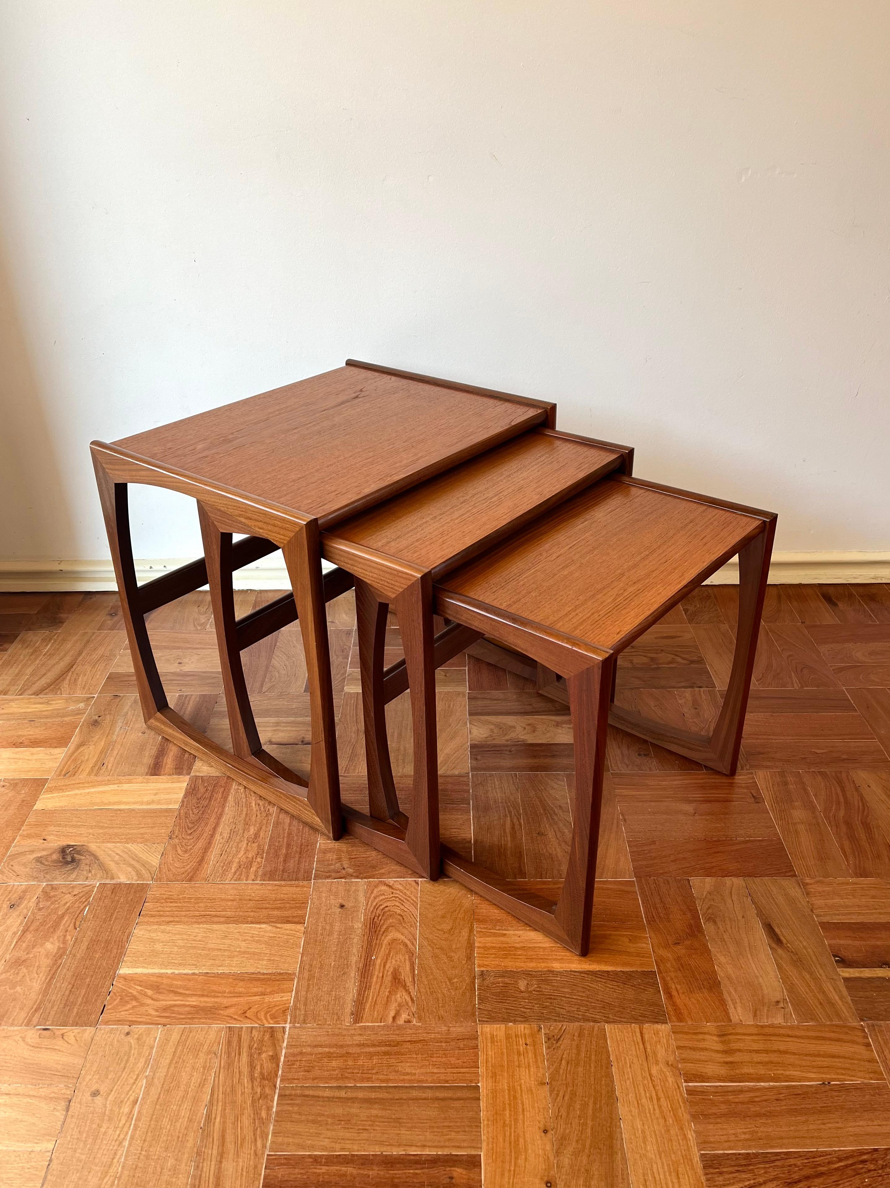 set of 3 teak nesting table, G-Plan, 1960s For Sale 12