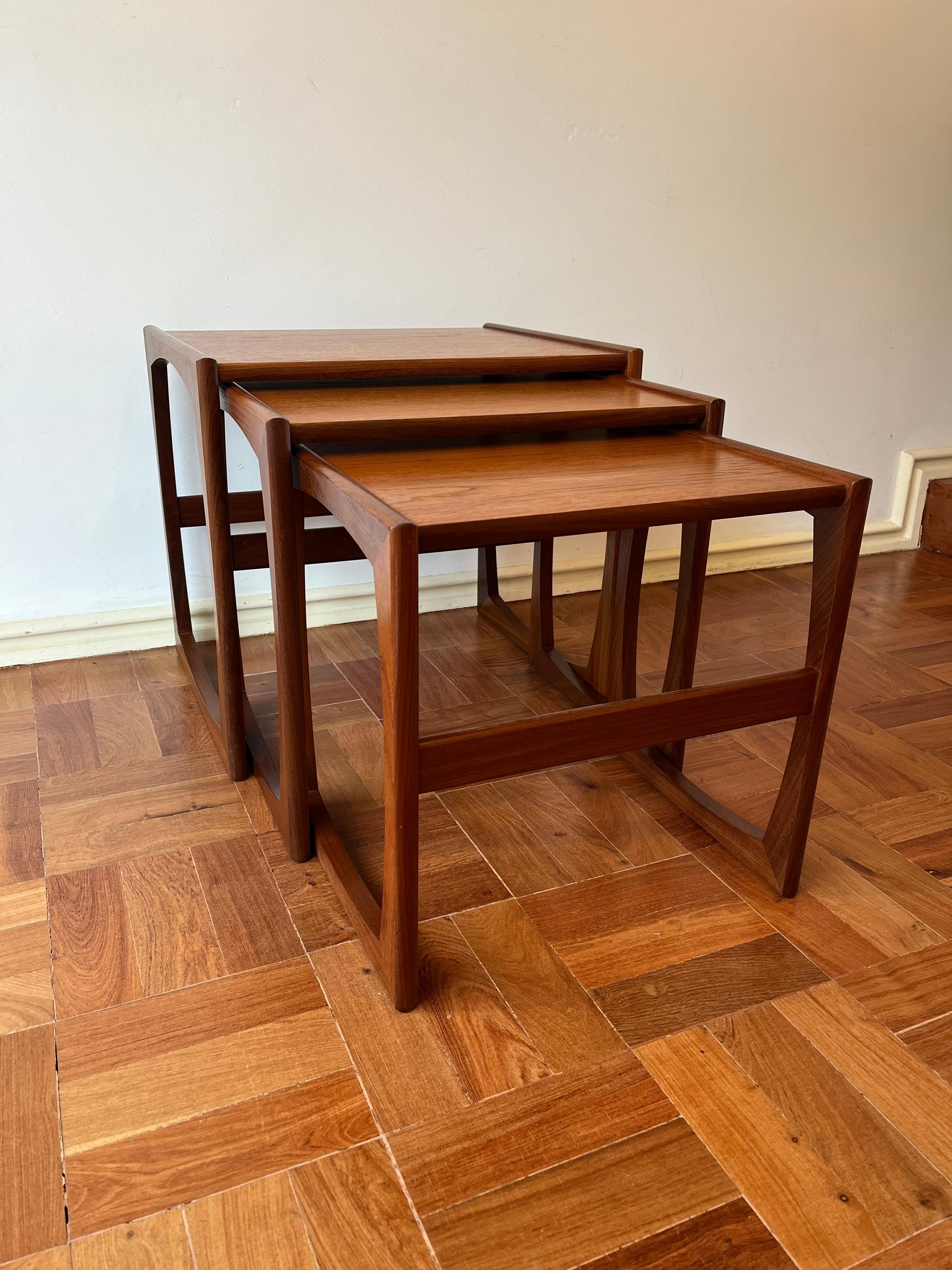set of 3 teak nesting table, G-Plan, 1960s For Sale 1