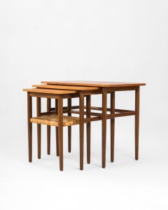 Juego de 3 mesas nido de teca de Johannes Andersen para Silkeborg, Dinamarca, años 60