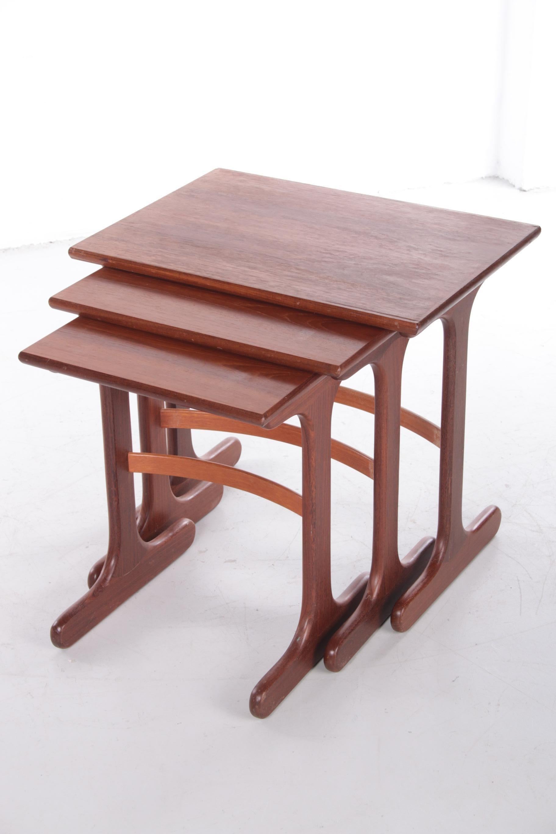 Mid-Century Modern Teak Wood Side Tables for G-plan, 1960s Set of 3 