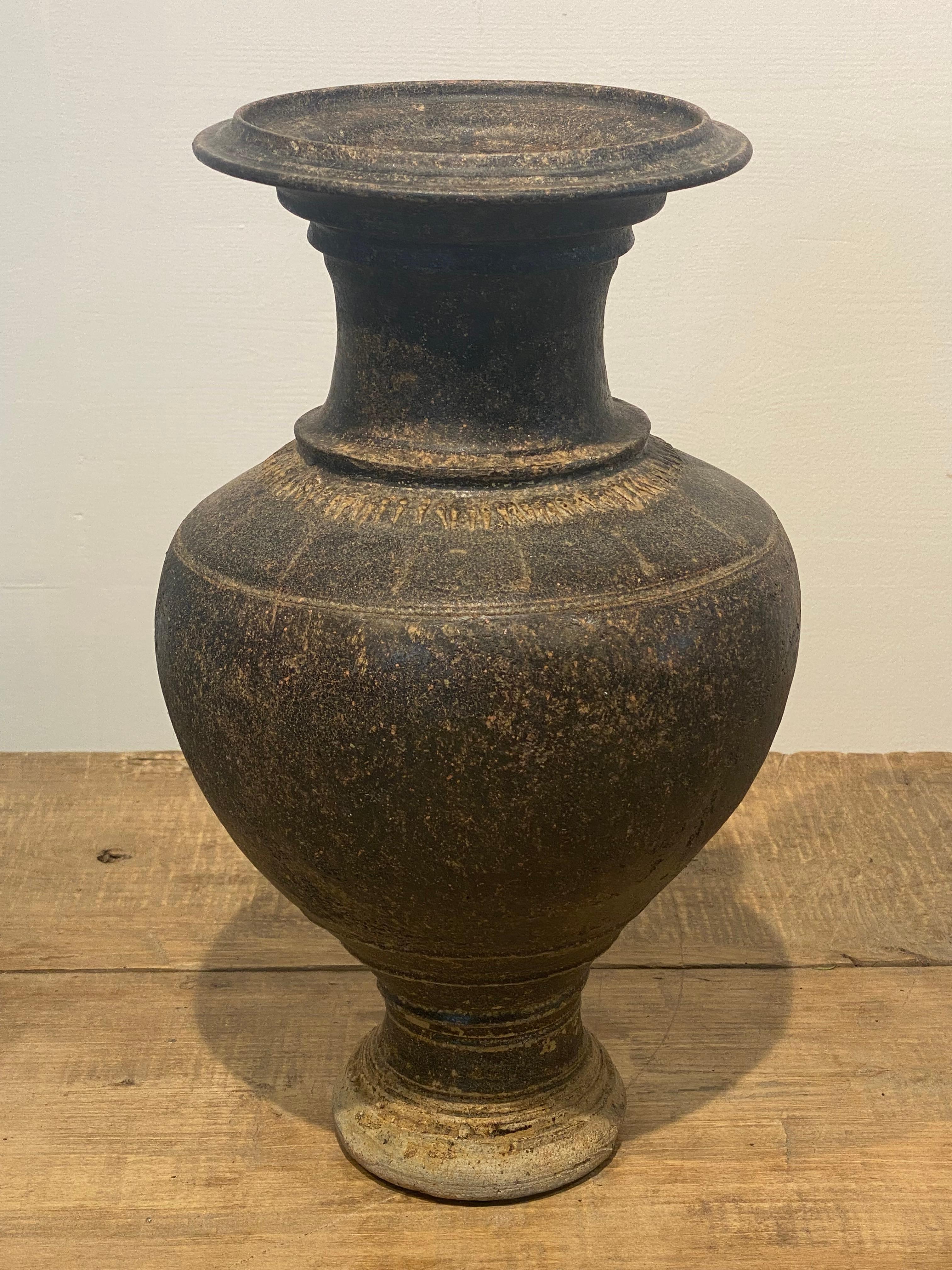 18th Century and Earlier Set of 3 Terracotta Khmer Vases For Sale