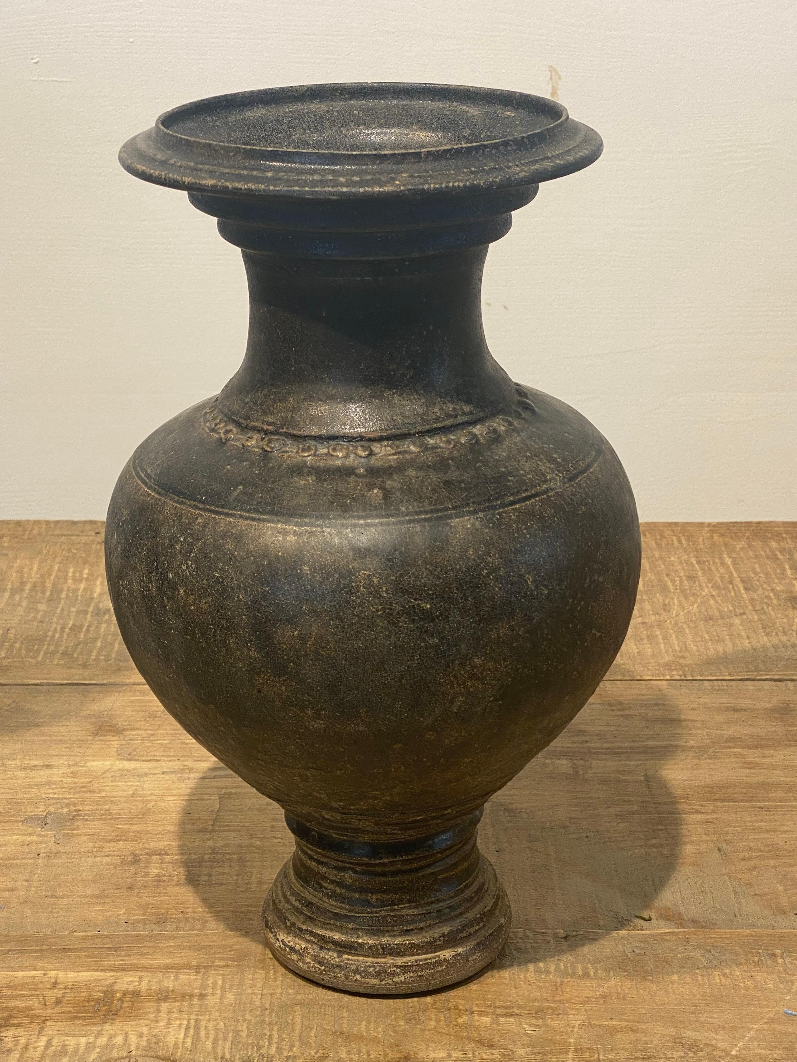 Set of 3 Terracotta Khmer Vases For Sale 1