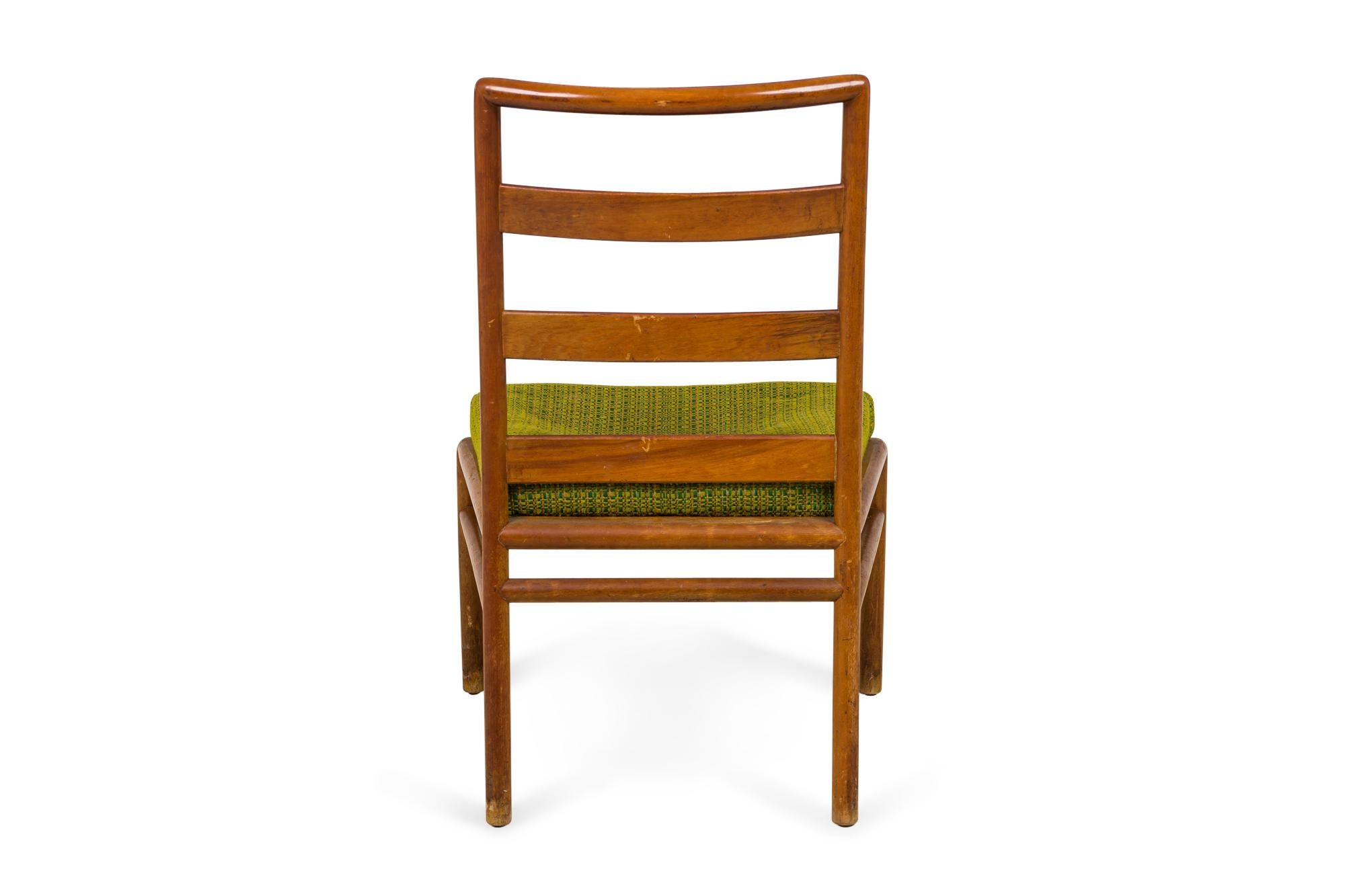 Set of 3 T.H. Robsjohn-Gibbings for Widdicomb Ladder Back Green Seat Dining Chai For Sale 5
