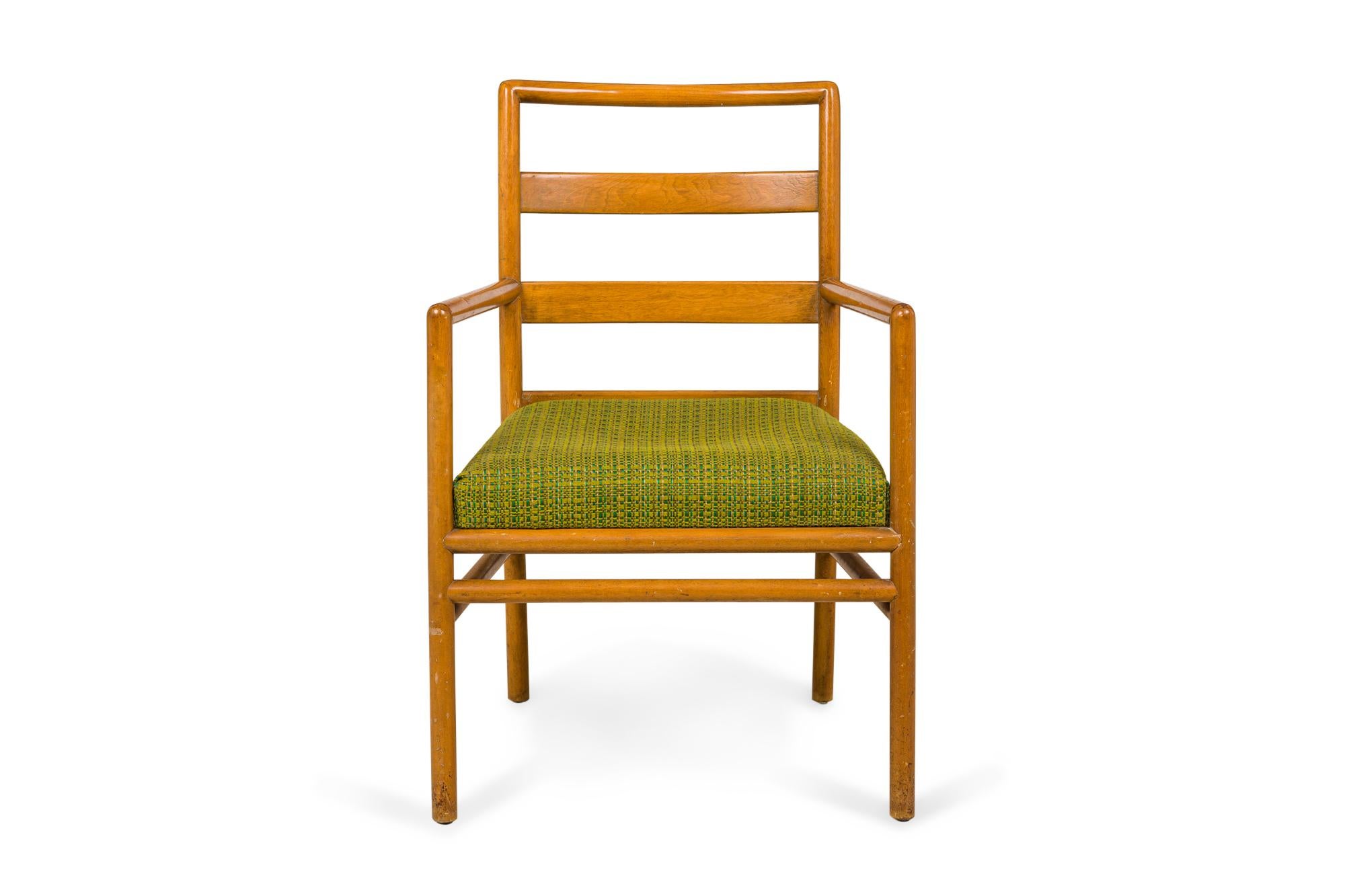 Satz von 3 T.H. Robsjohn-Gibbings für Widdicomb Ladder Back Green Seat Dining Chai (Moderne der Mitte des Jahrhunderts) im Angebot