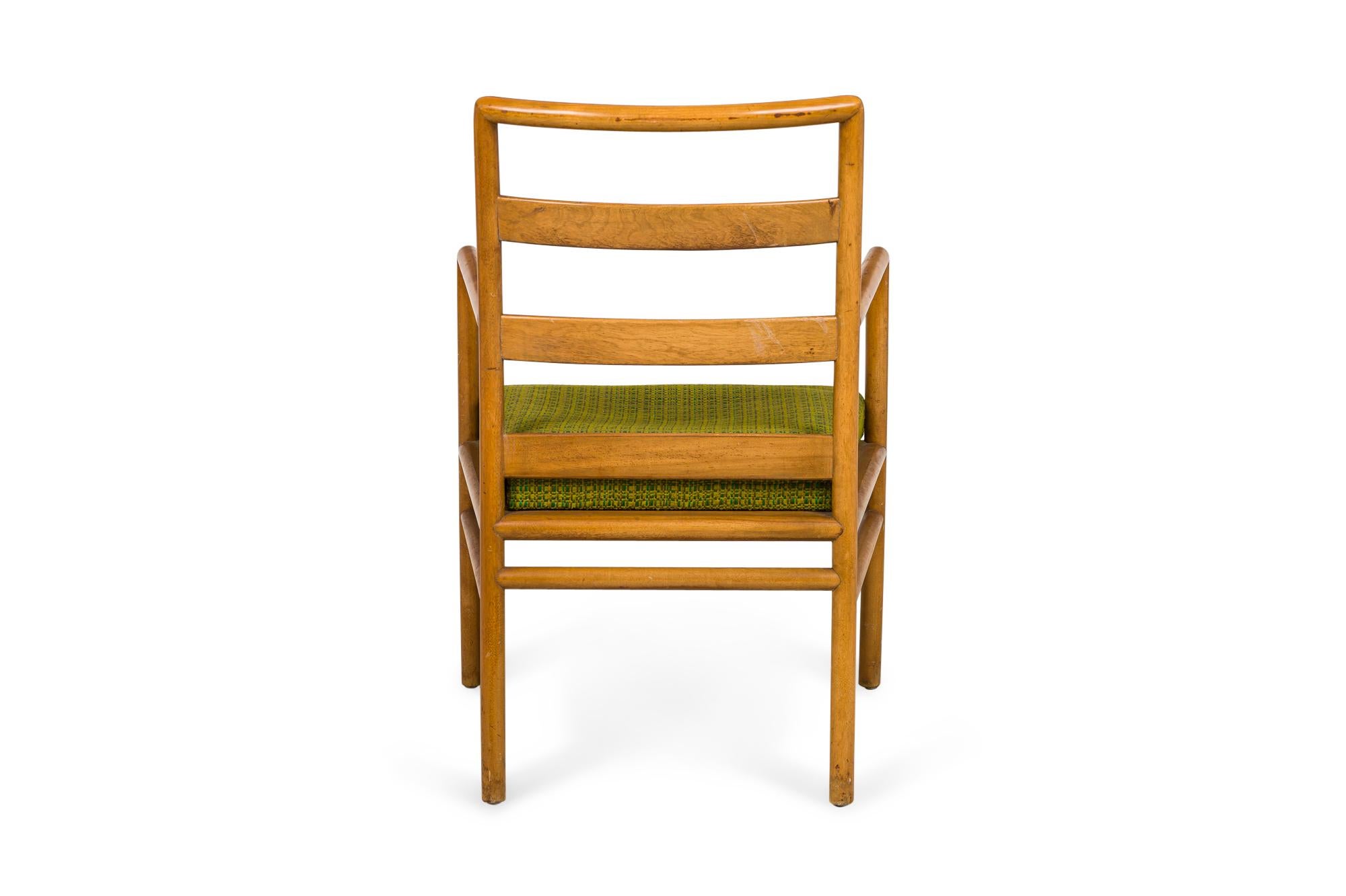Satz von 3 T.H. Robsjohn-Gibbings für Widdicomb Ladder Back Green Seat Dining Chai (Polster) im Angebot