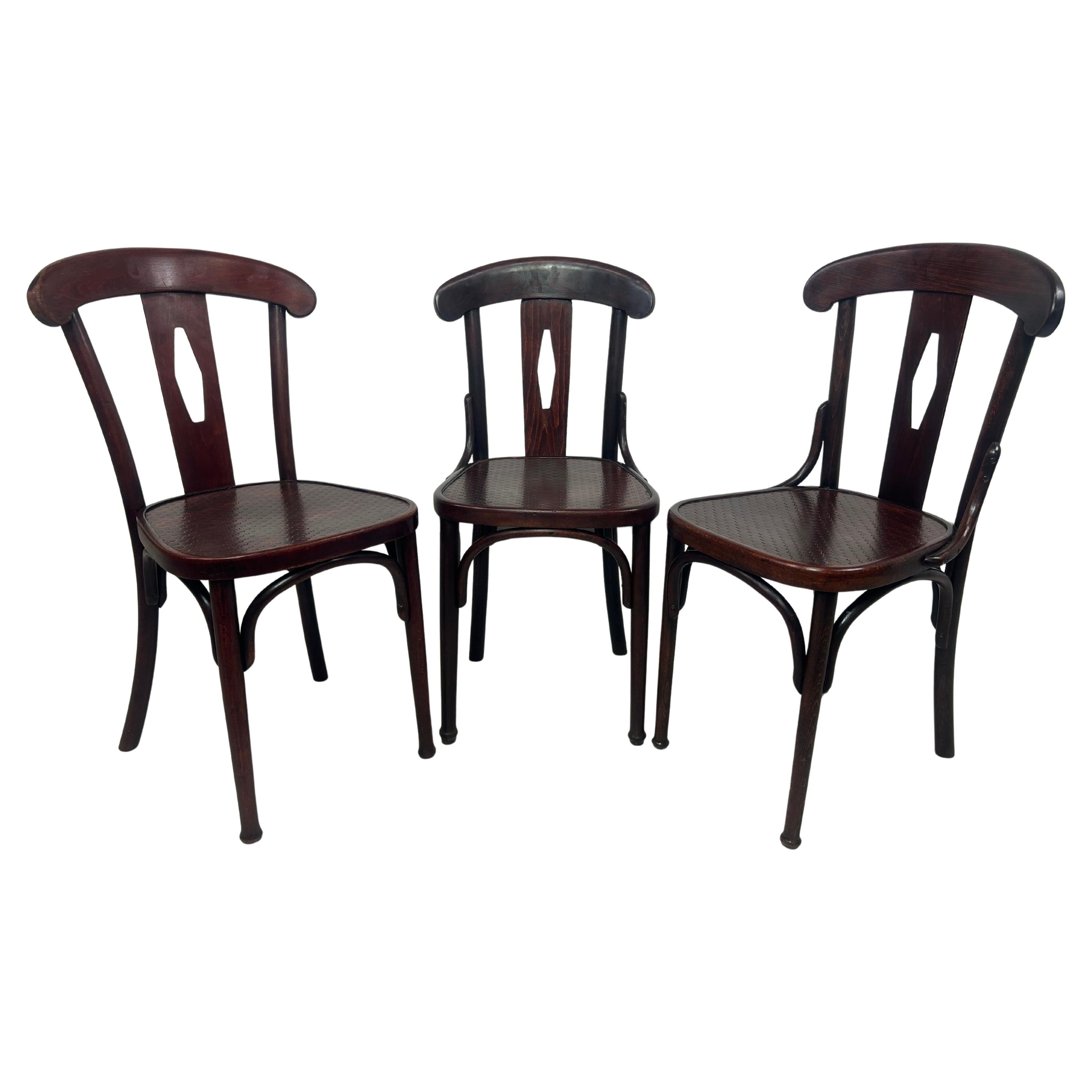 Set of 3 Thonet dining chairs no.164