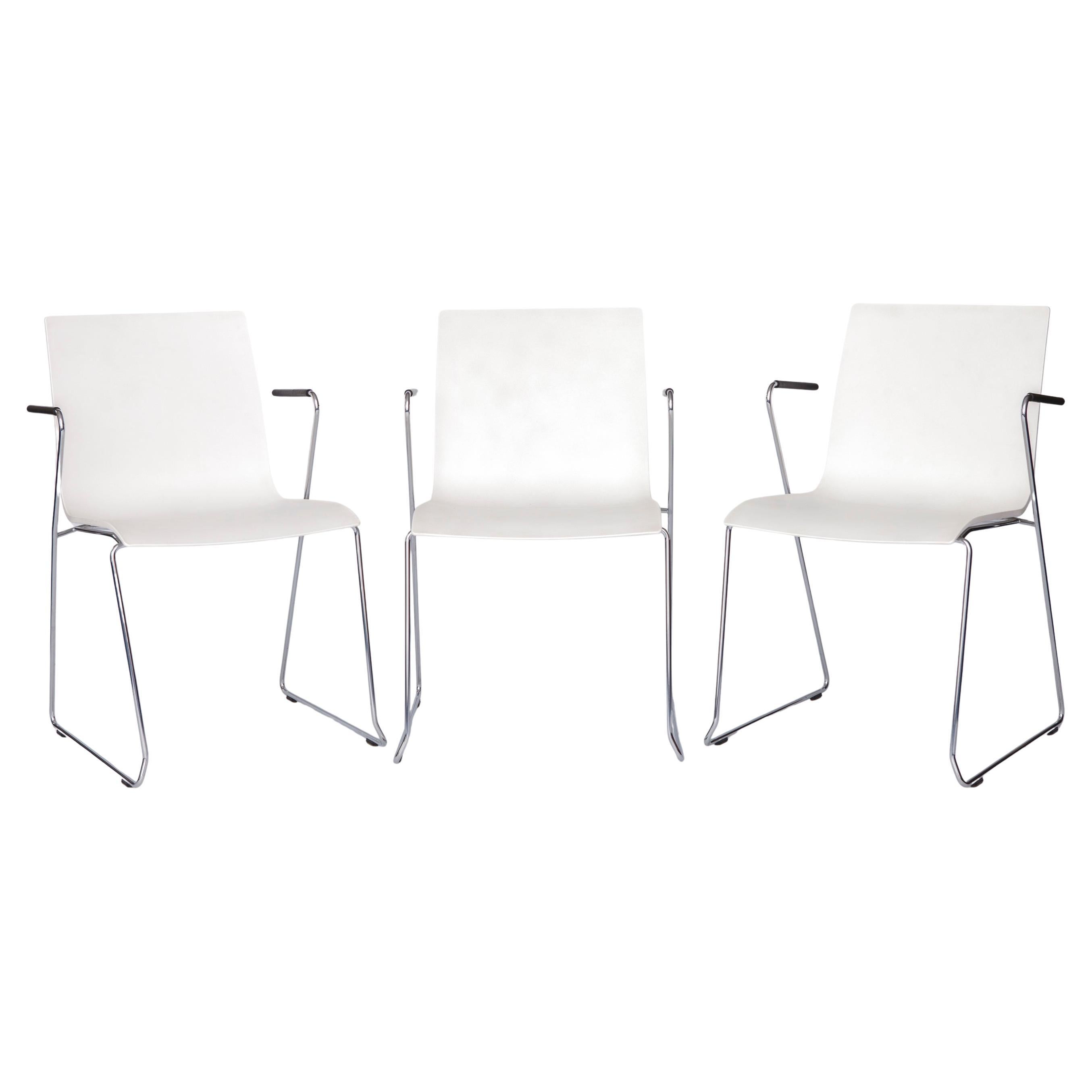 Juego de 3 sillas apilables Thonet - Sillas de conferencia o comedor vintage, años 2000