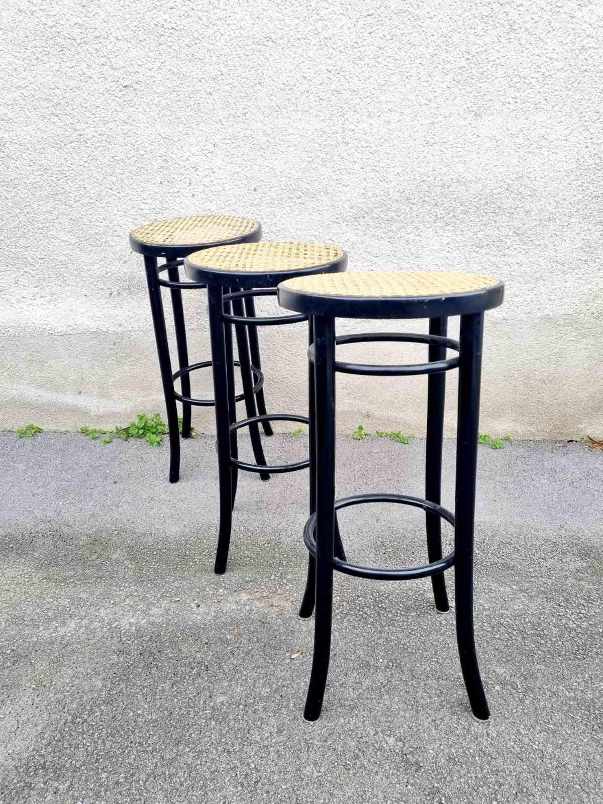 Set of 3 Thonet Style Bar Stools, Italy 60s For Sale 3
