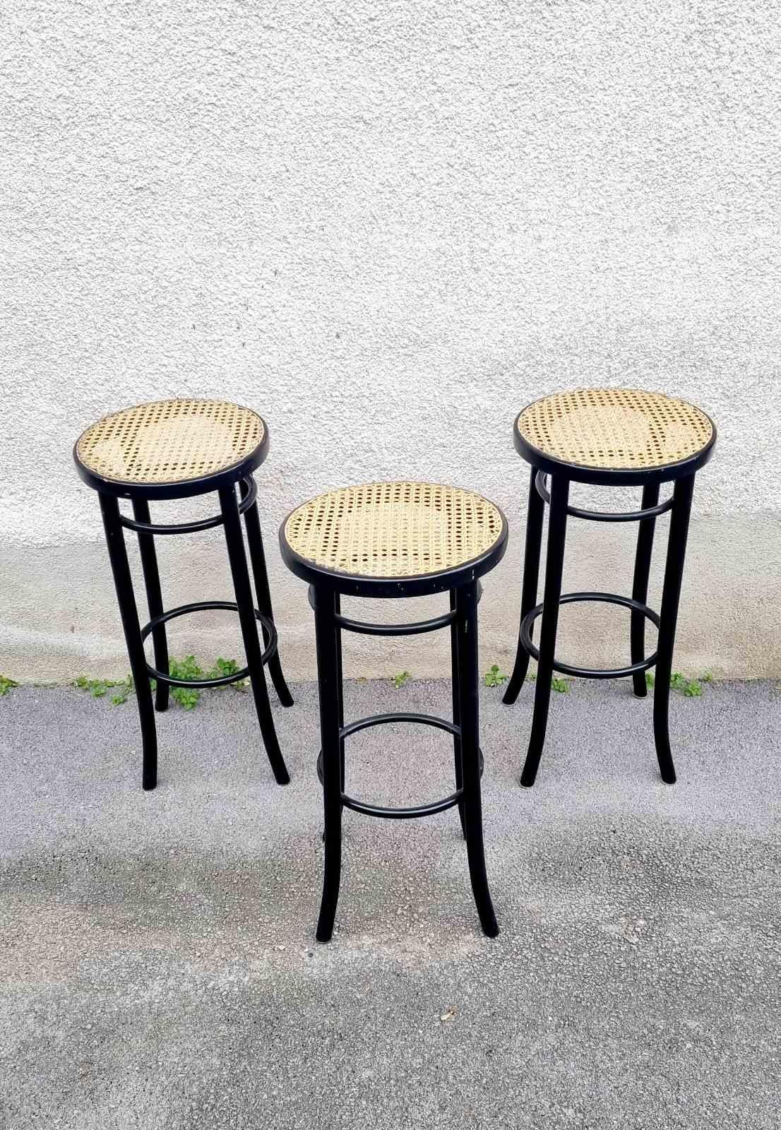 Set of 3 Thonet Style Bar Stools, Italy 60s For Sale 4