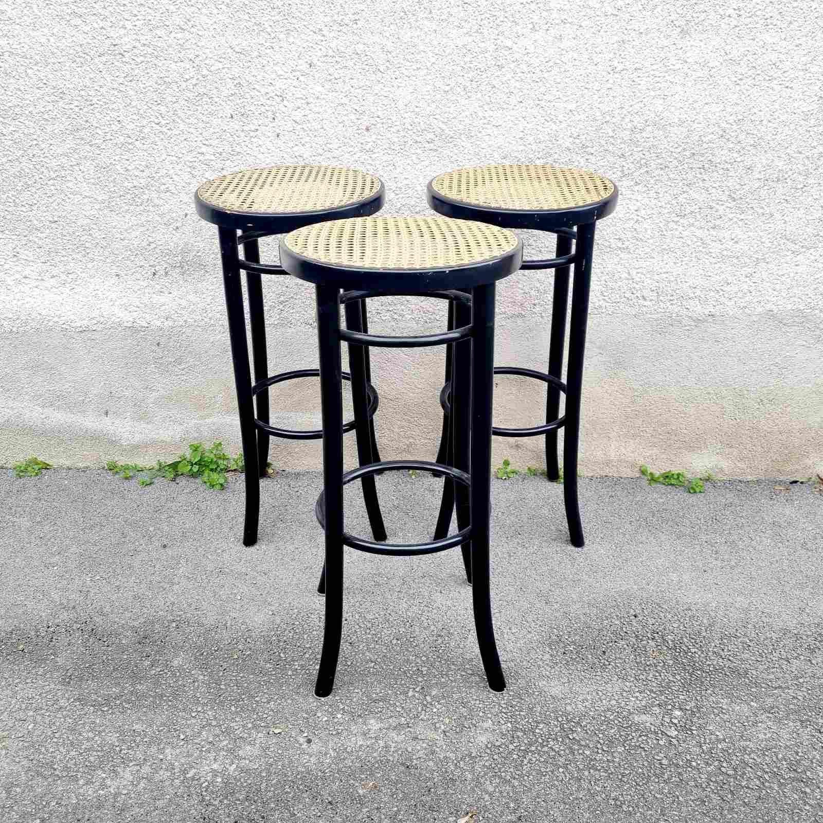 Set of 3 Thonet Style Bar Stools, Italy 60s For Sale 6